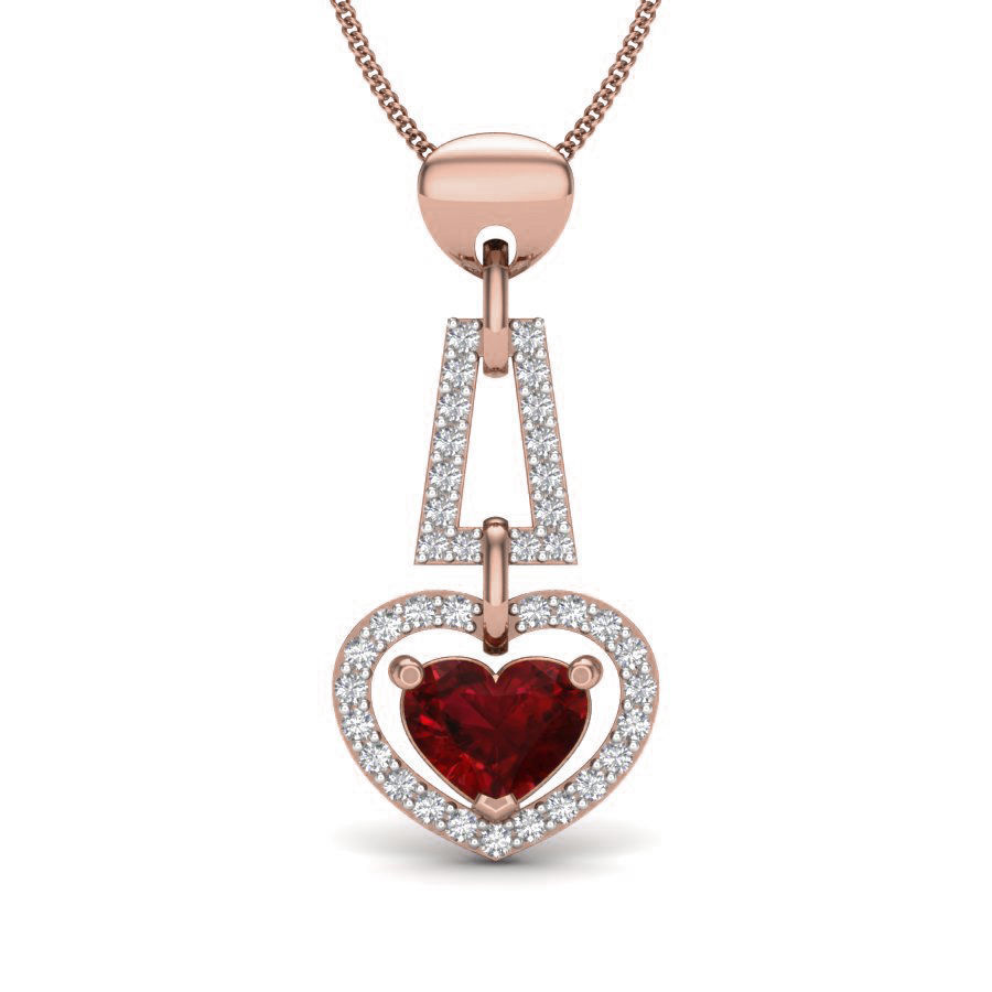 Diamond Heart Love Valentine Pendant renders 3dm details 3D print model_15