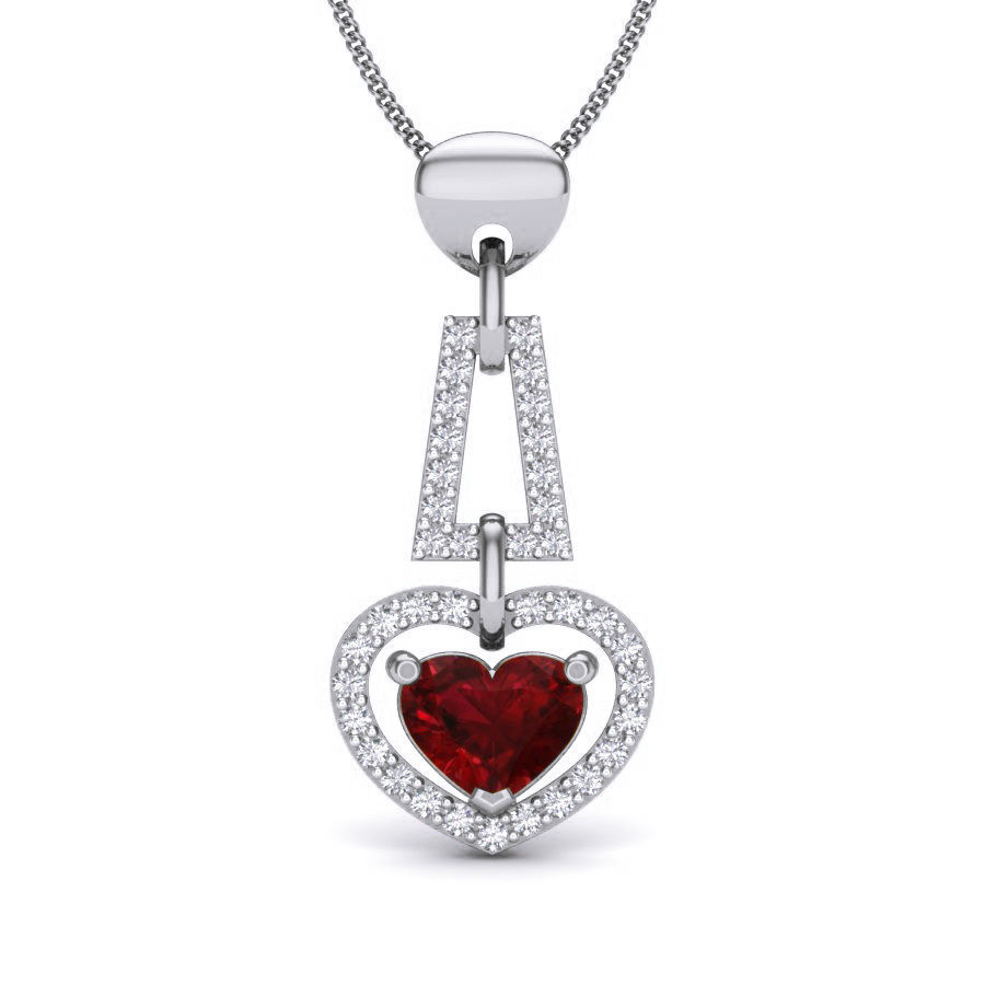 Diamond Heart Love Valentine Pendant renders 3dm details 3D print model_14