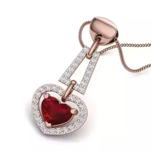 Diamond Heart Love Valentine Pendant renders 3dm details 3D print model