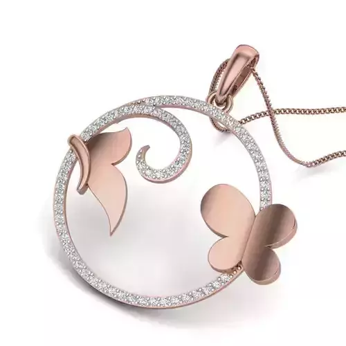 Diamond Butterfly Pendant renders 3dm details