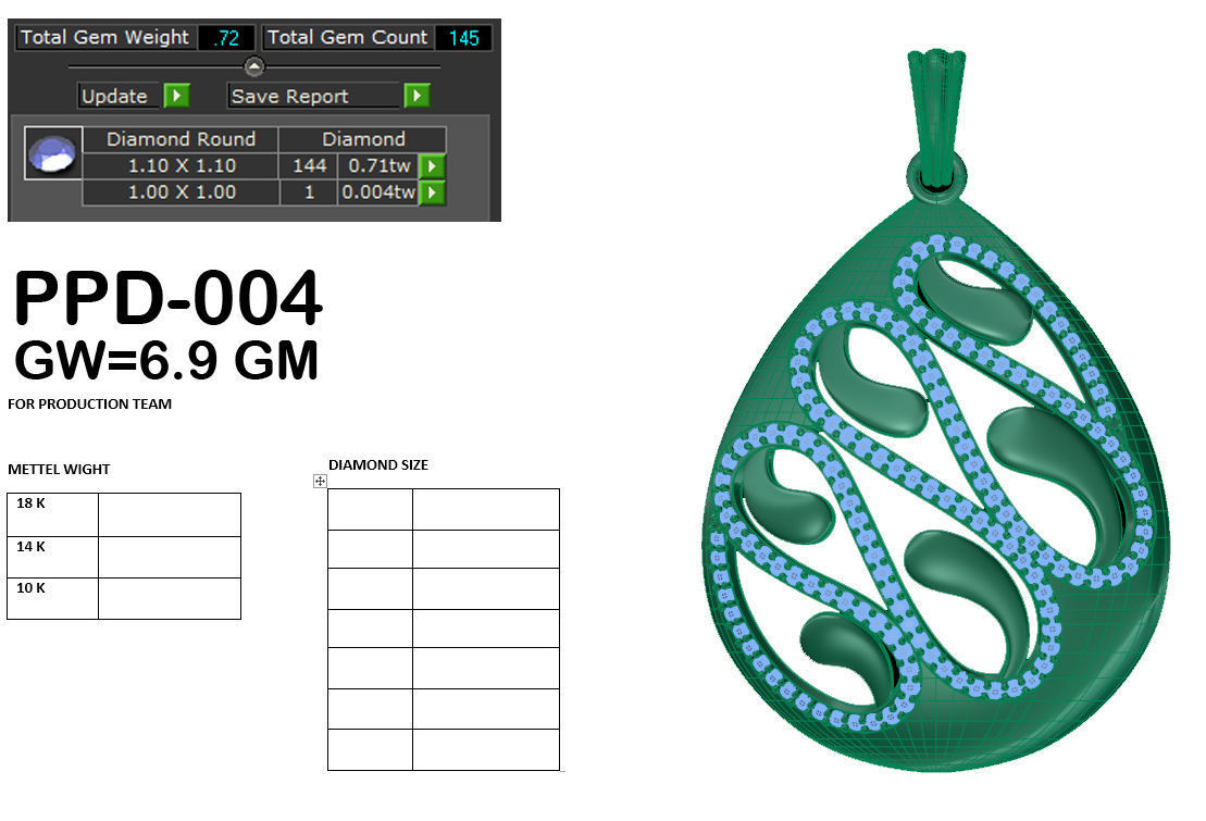 Diamond Pendant renders 3dm details 3D print model_18