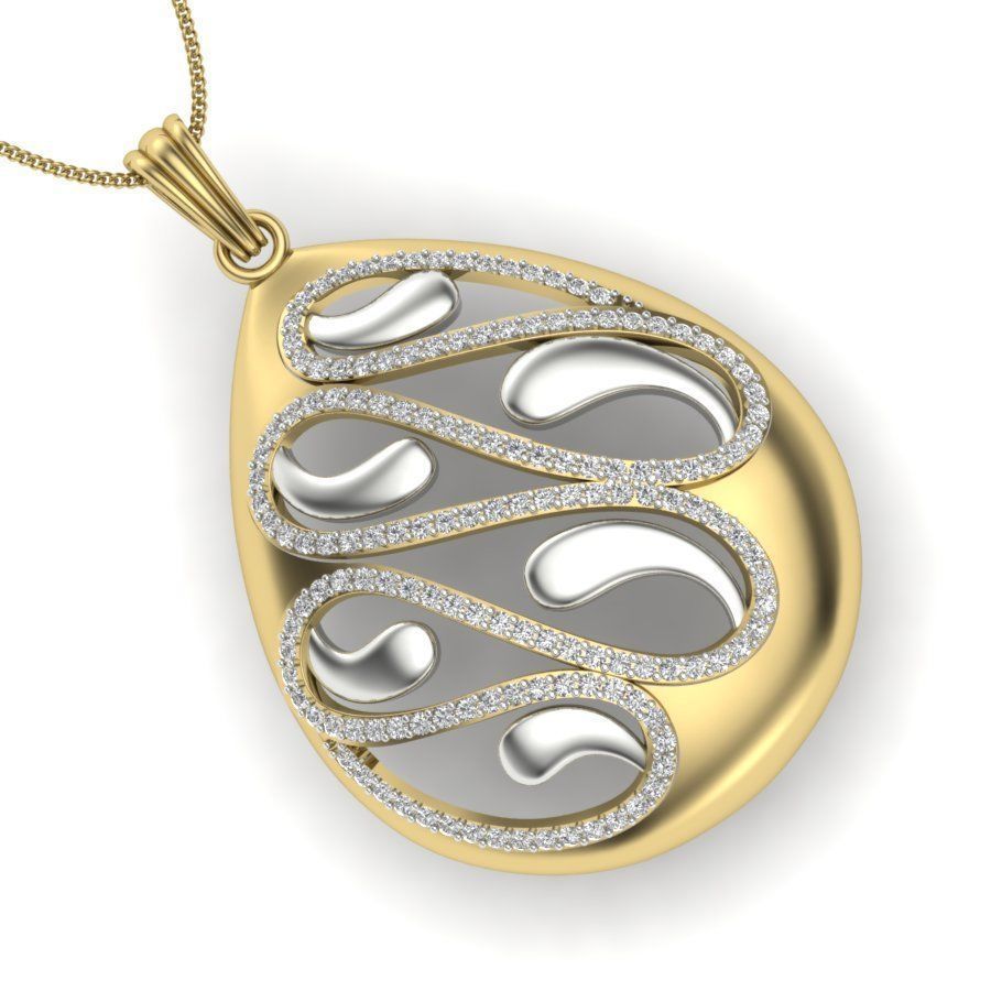 Diamond Pendant renders 3dm details 3D print model_7
