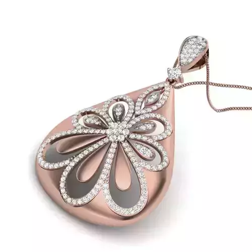 Diamond Flower Pendant renders 3dm details