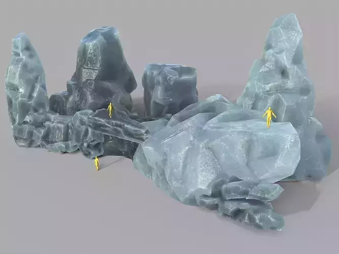 Mountain ice rocks - 3D Models PBR Pack 09