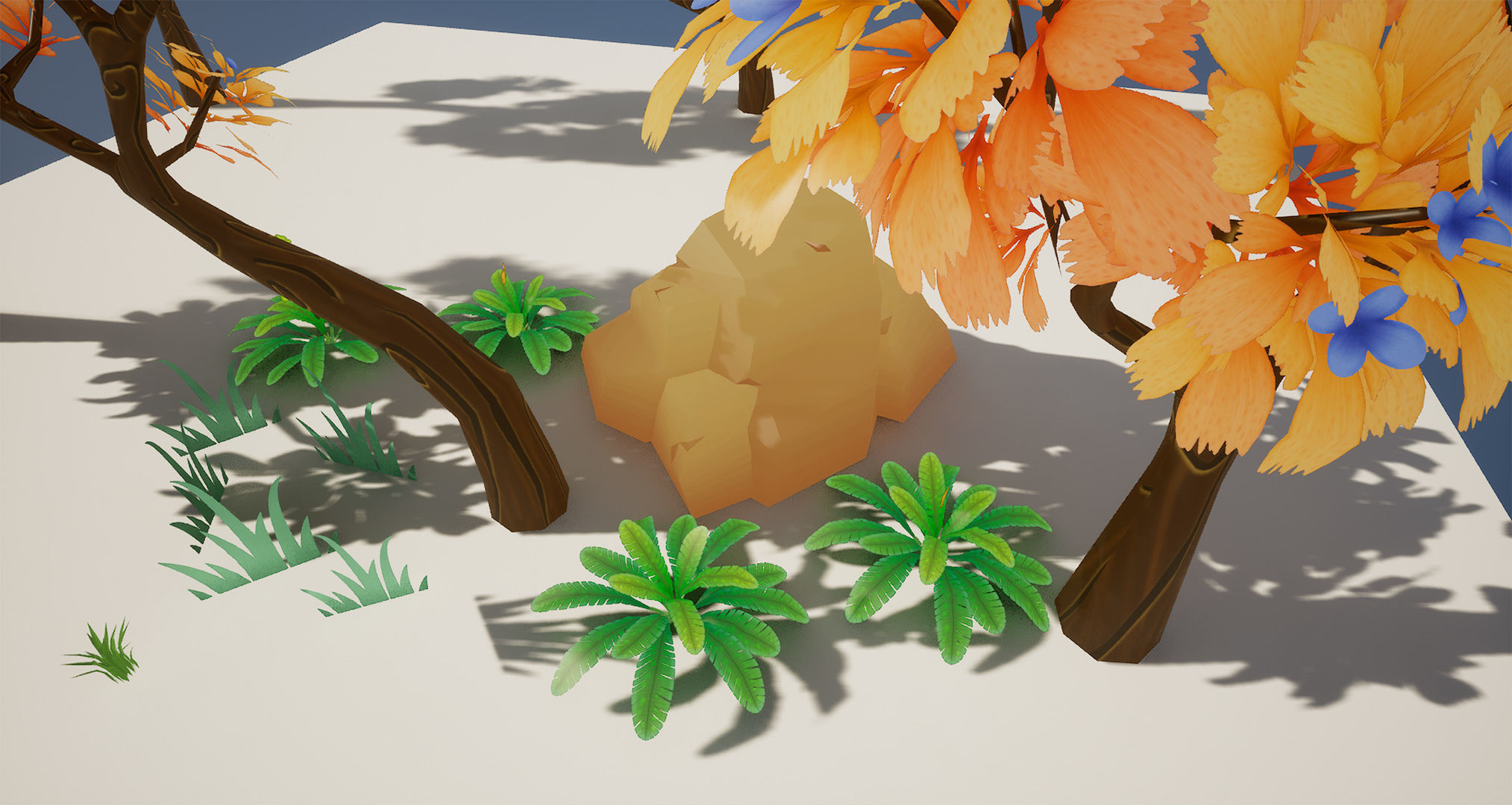 Stylized Trees and Foliage 3D Model Pack Free low-poly 3D model_5