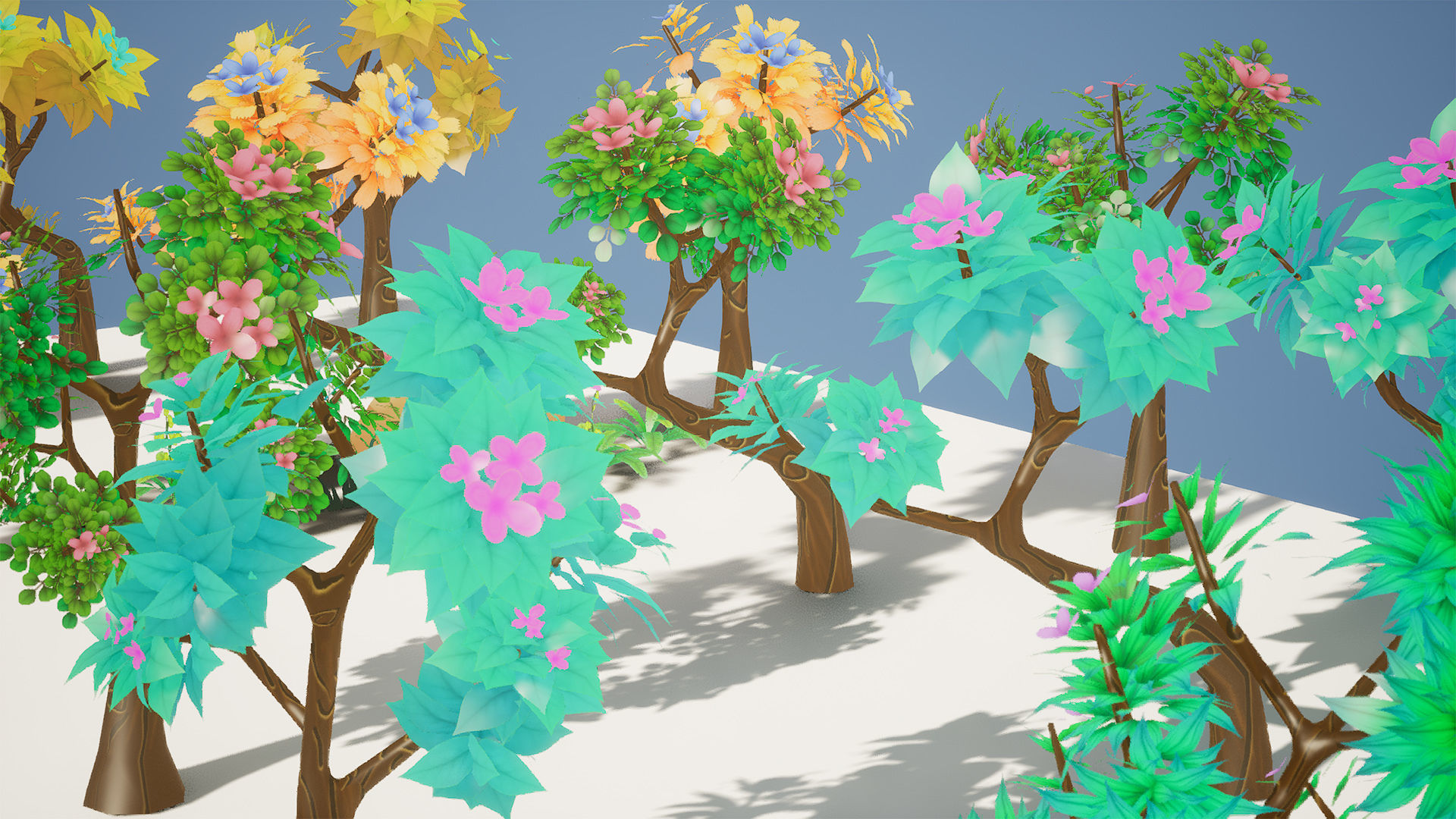 Stylized Trees and Foliage 3D Model Pack Free low-poly 3D model_8