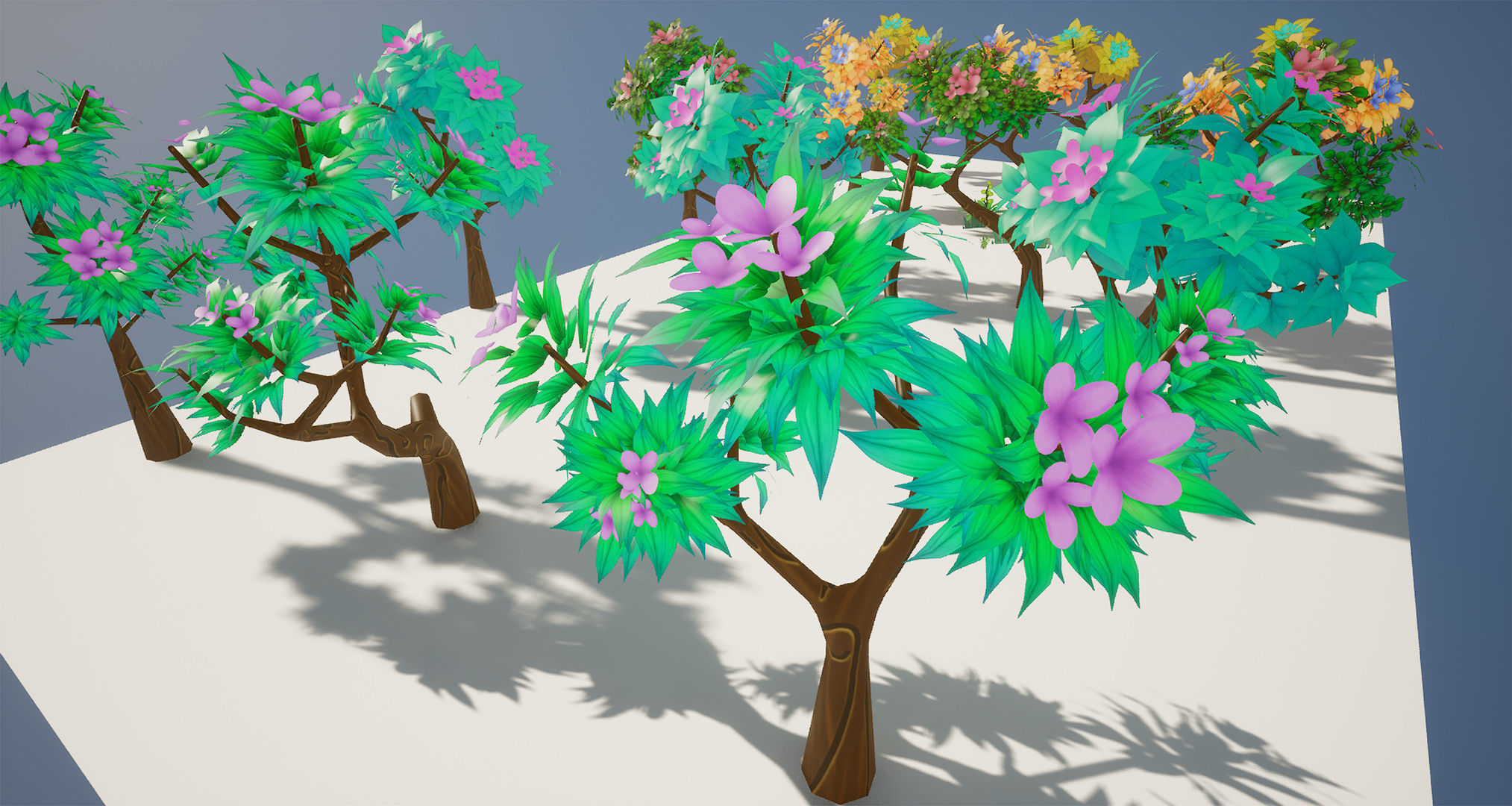 Stylized Trees and Foliage 3D Model Pack Free low-poly 3D model_3