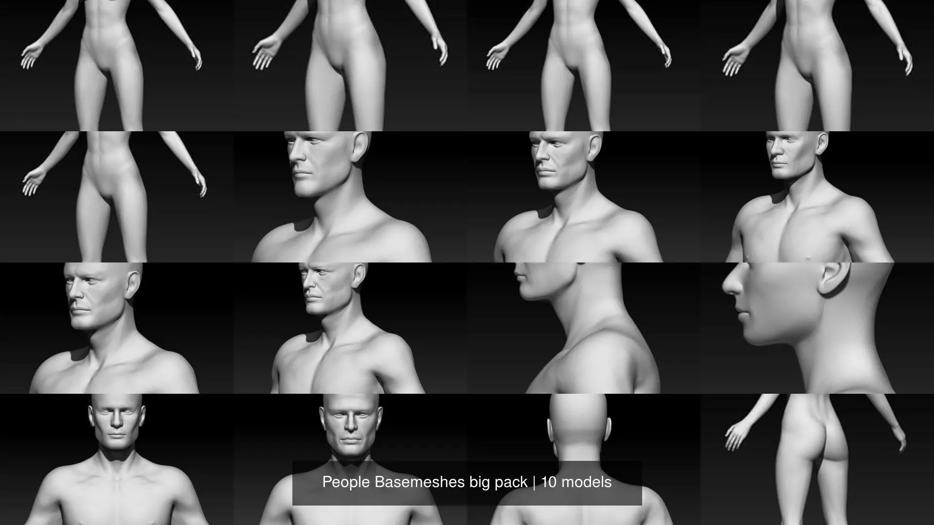 People Basemeshes big pack 3D Model Collection_1