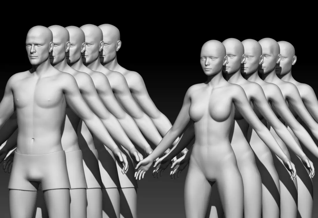 People Basemeshes big pack 3D Model Collection_0