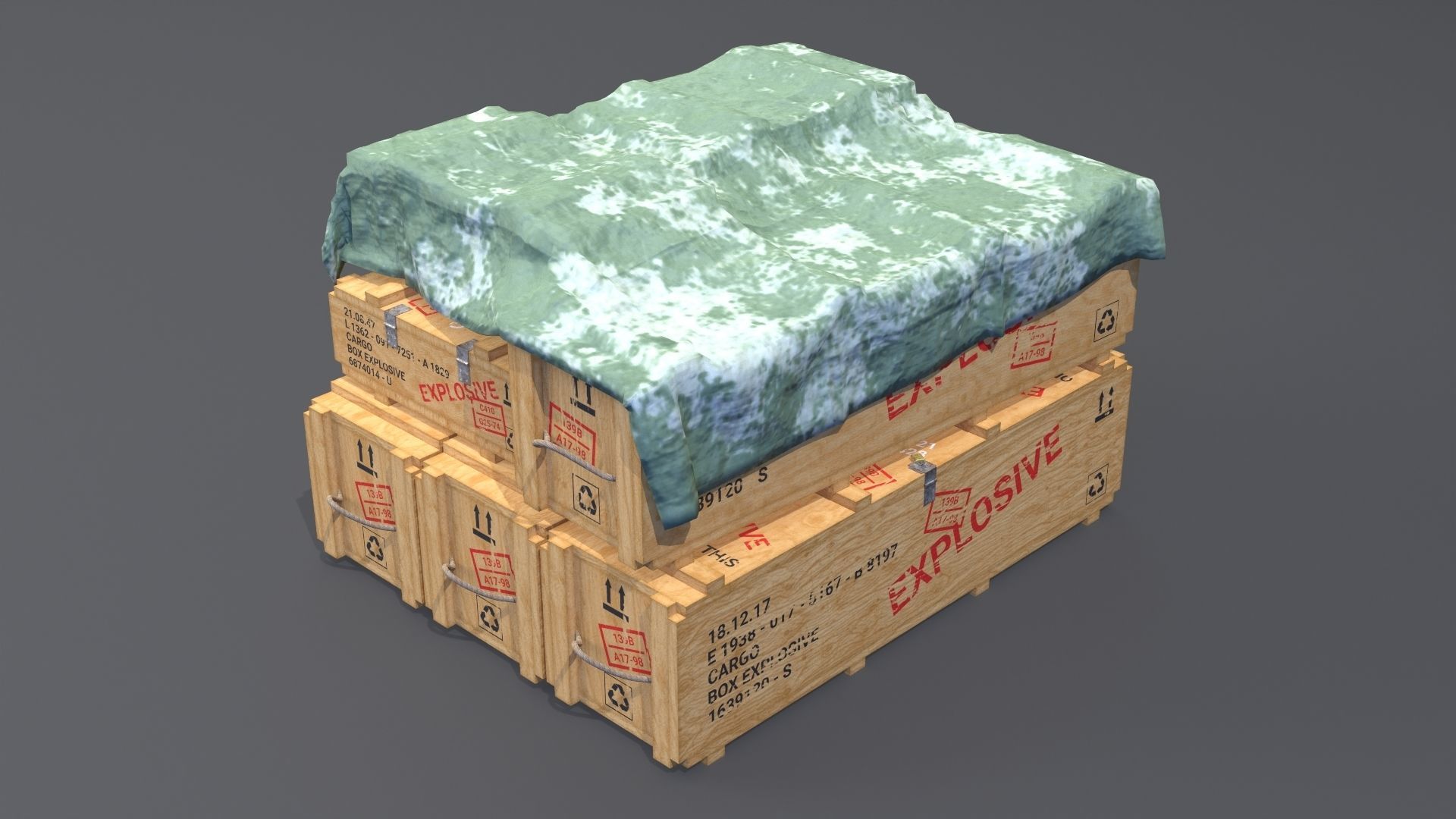 PBR Wooden Crates Pack Low-poly 3D model_10