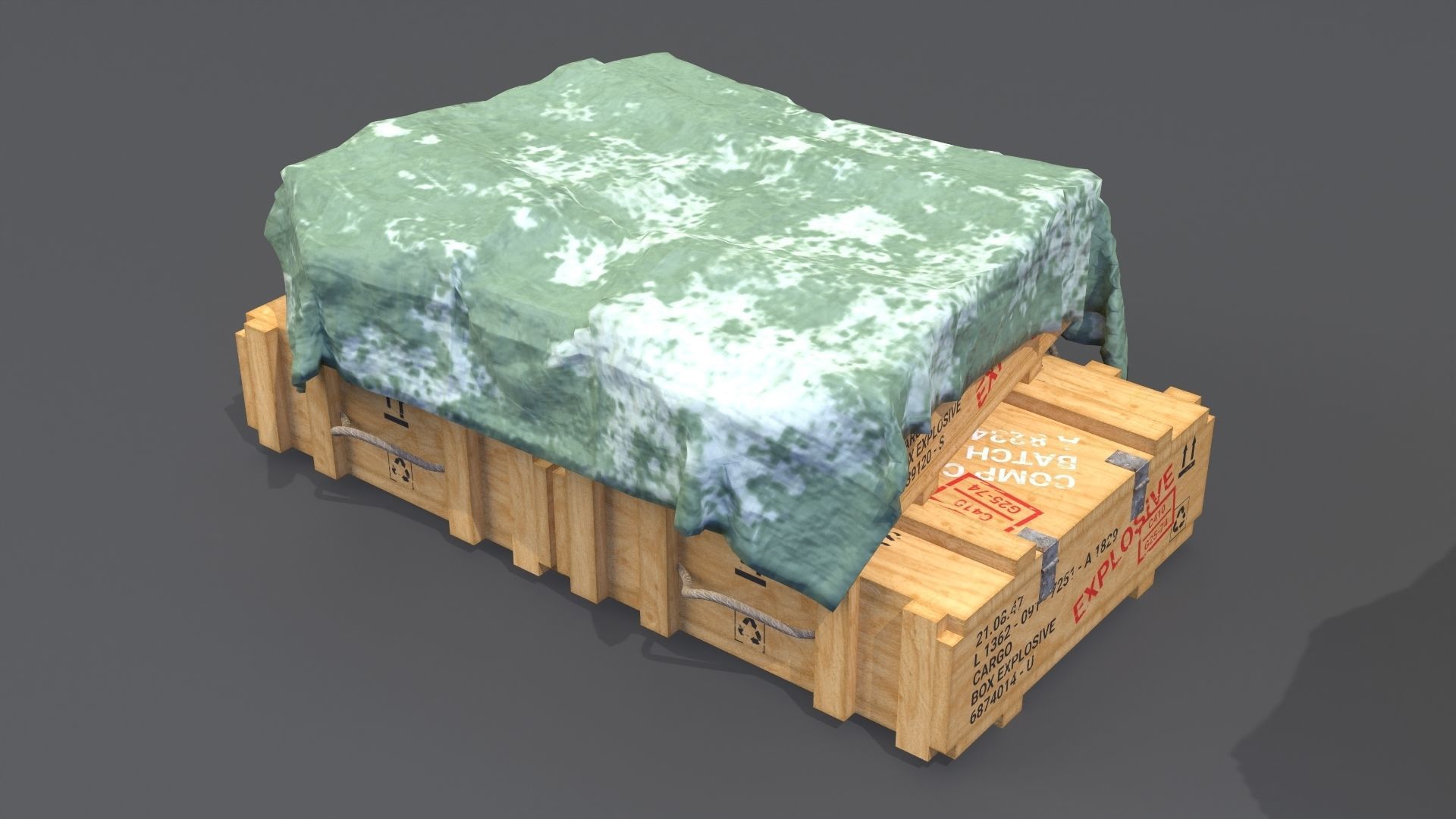 PBR Wooden Crates Pack Low-poly 3D model_8