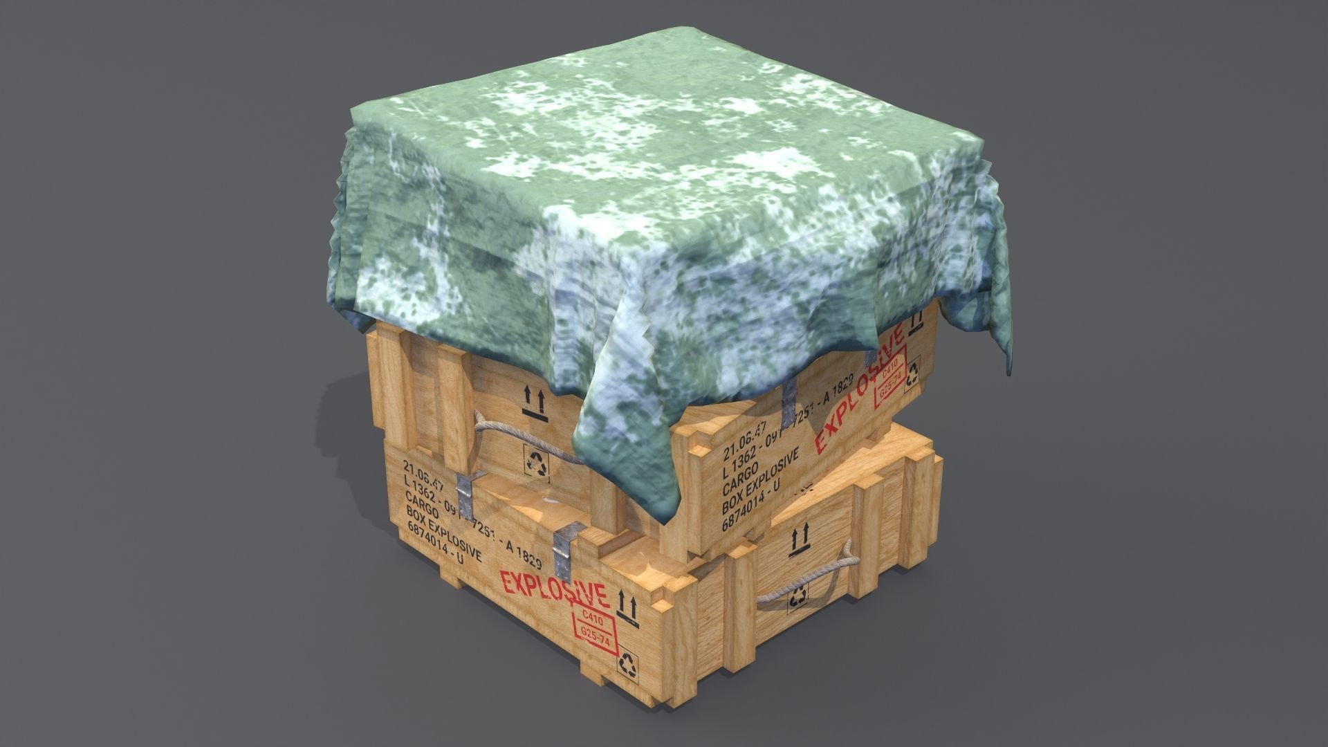 PBR Wooden Crates Pack Low-poly 3D model_9