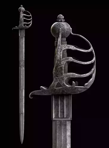 Antique Silver Sword 3D model