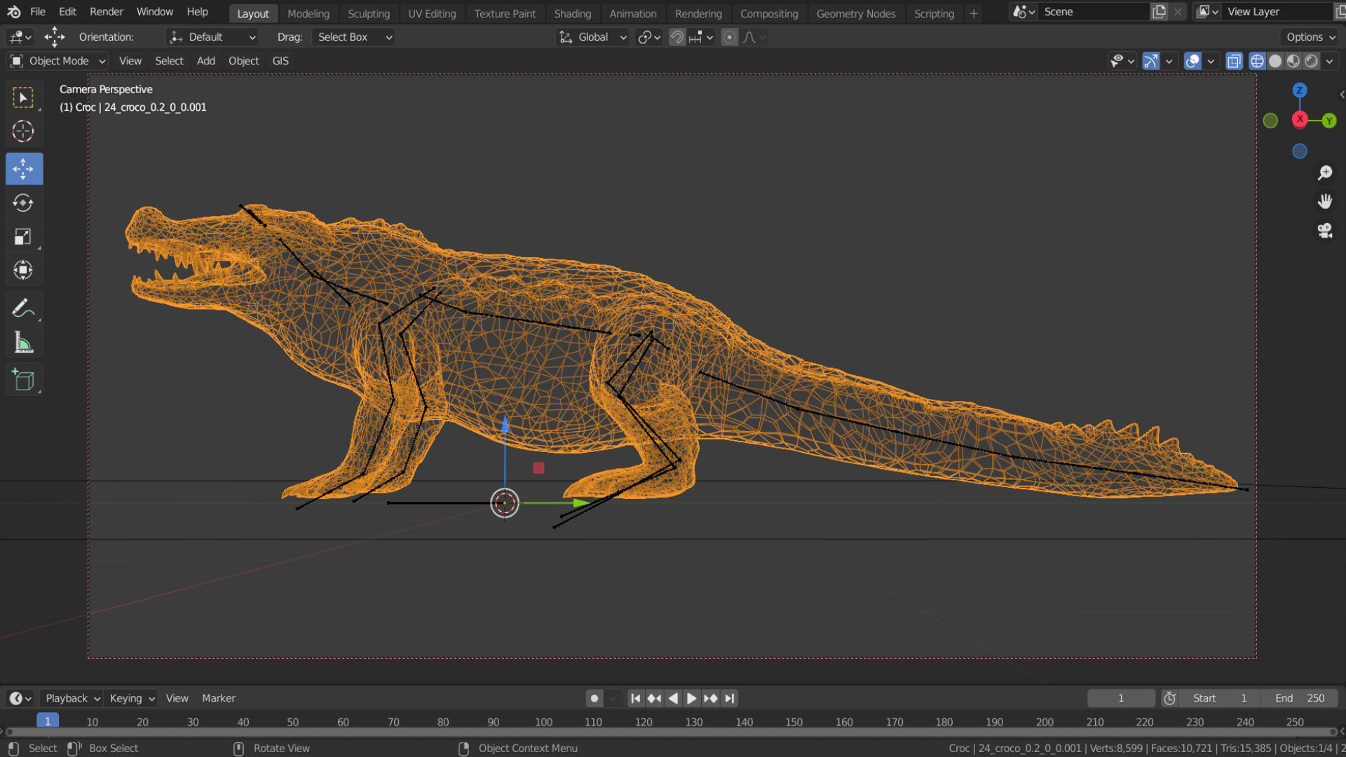 Realistic Crocodile Rigged Low-poly 3D model_5