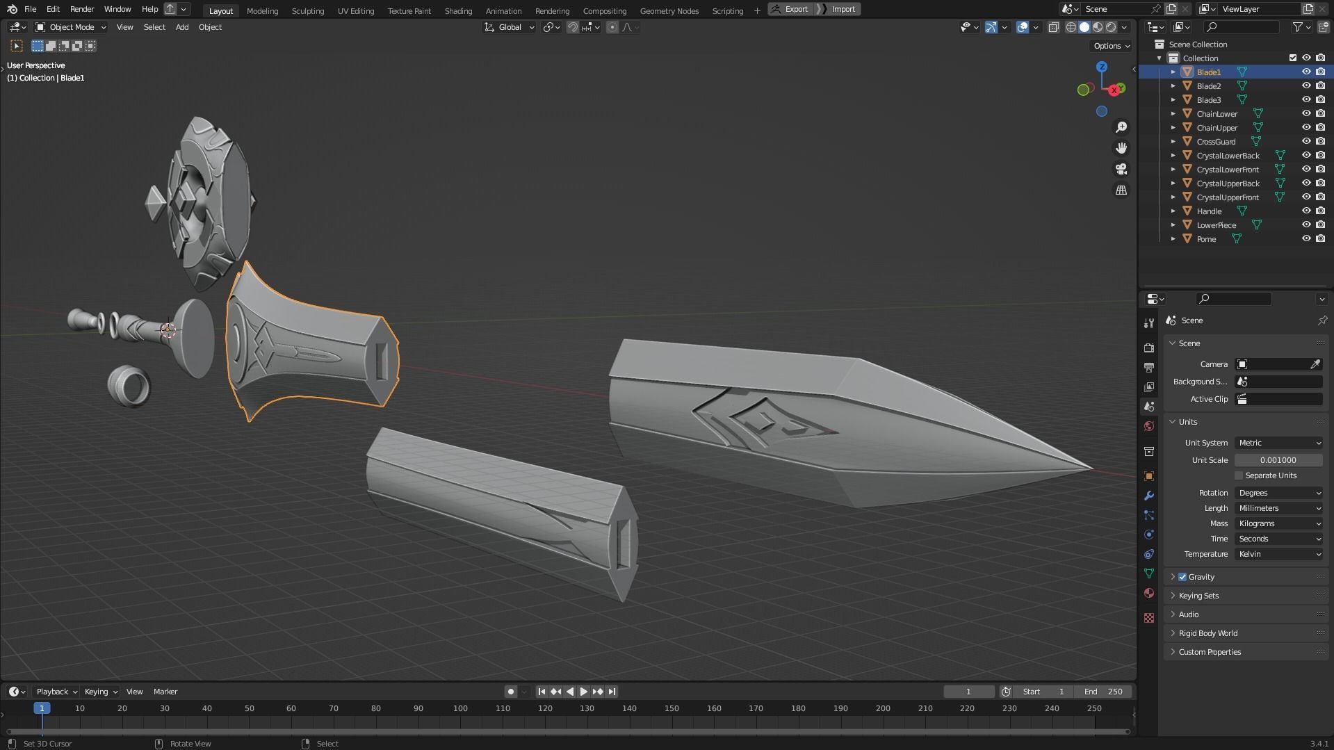 Genshin Impact Black Cliff Sword for Cosplay 3D print model_12