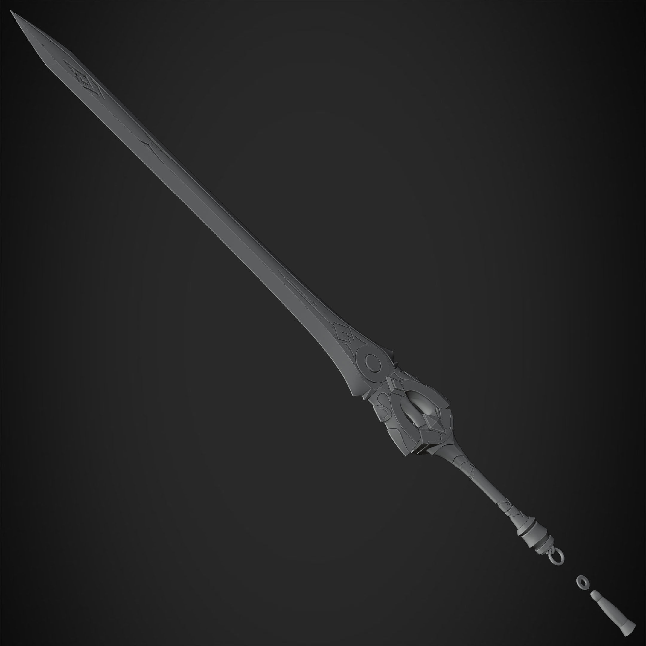 Genshin Impact Black Cliff Sword for Cosplay 3D print model_19