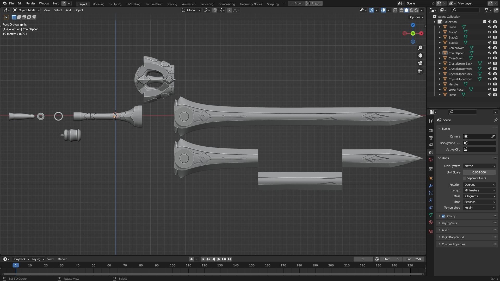 Genshin Impact Black Cliff Sword for Cosplay 3D print model_10