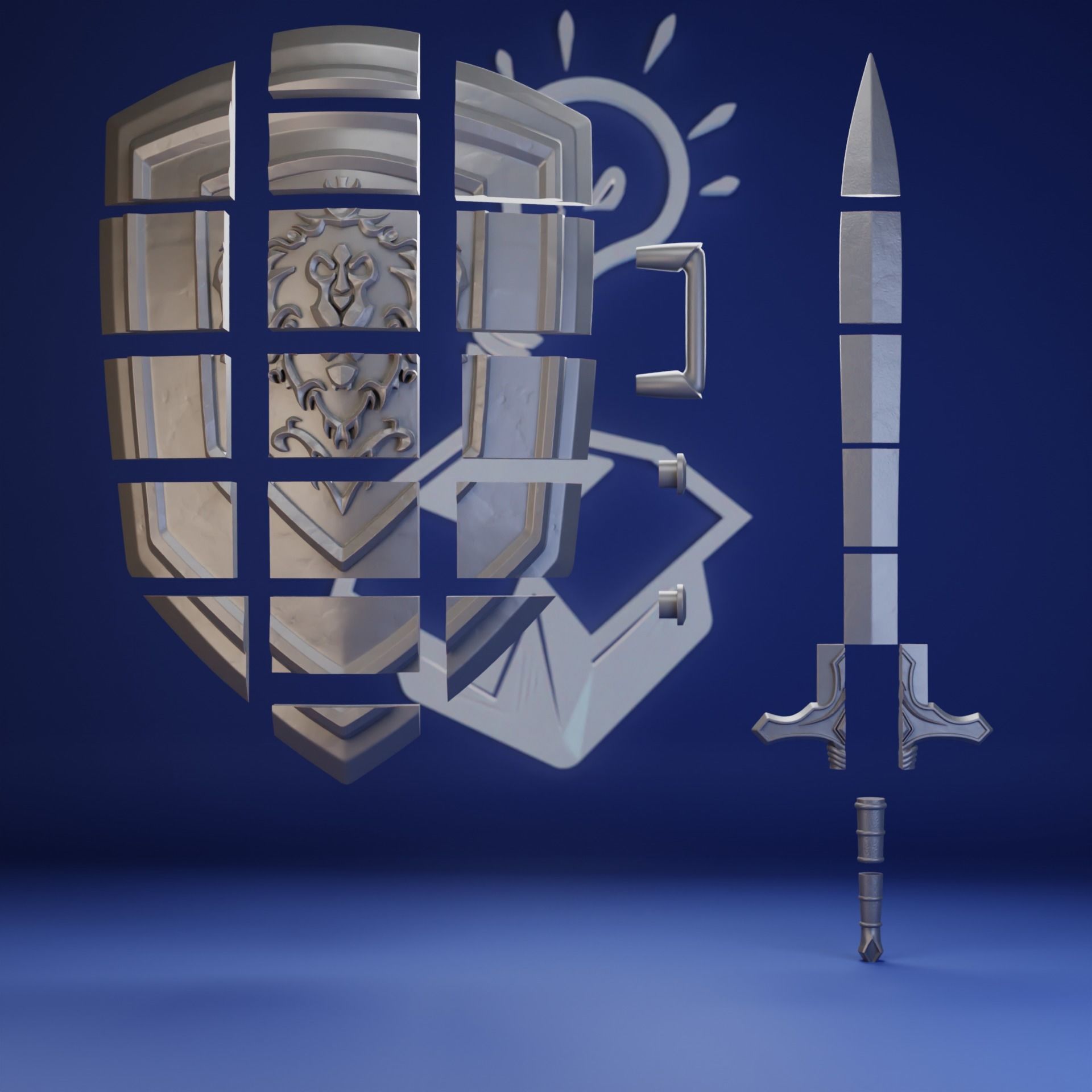 Stormwind Guard - Sword n Shield - COSPLAY Warcraft 3D print model_2