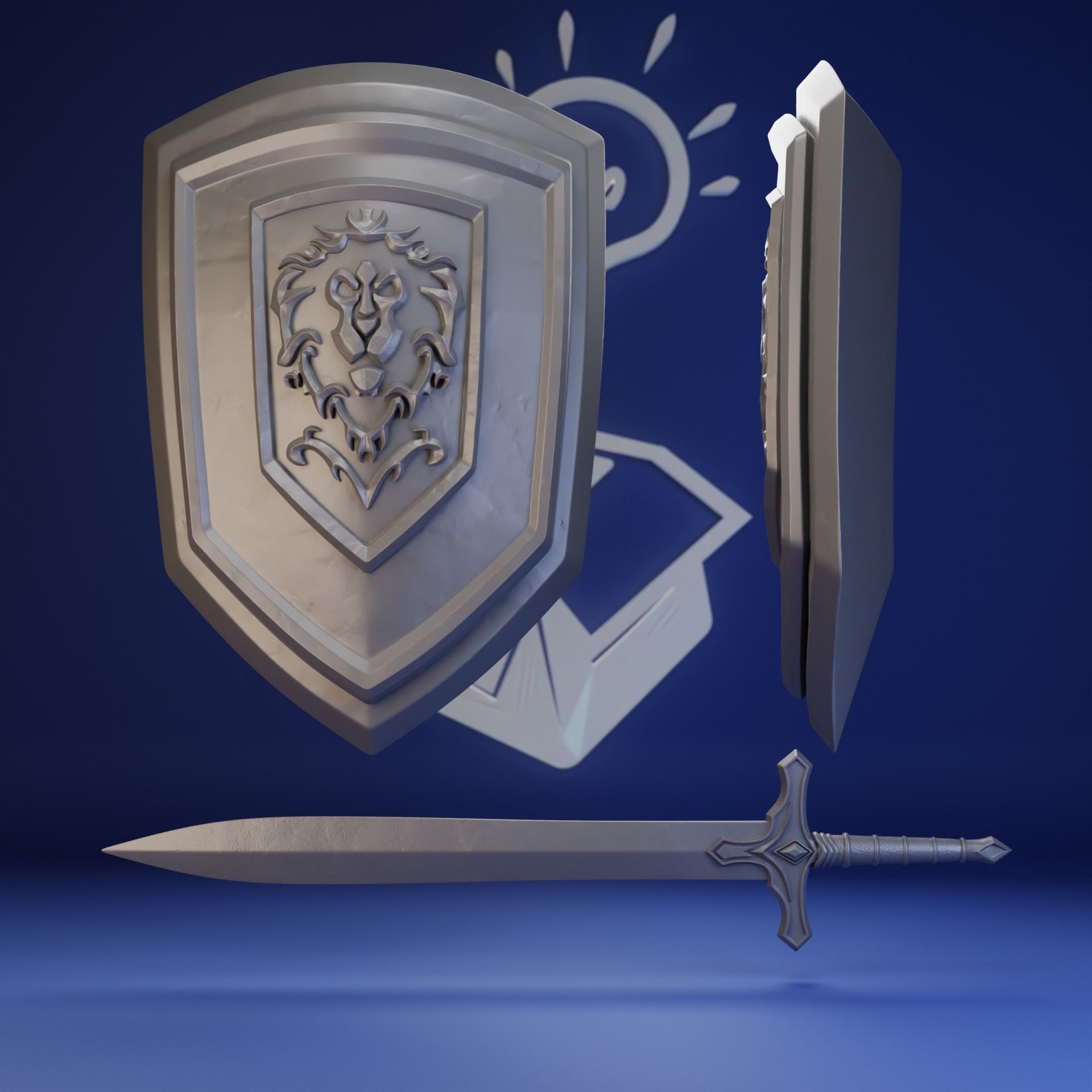 Stormwind Guard - Sword n Shield - COSPLAY Warcraft 3D print model_1