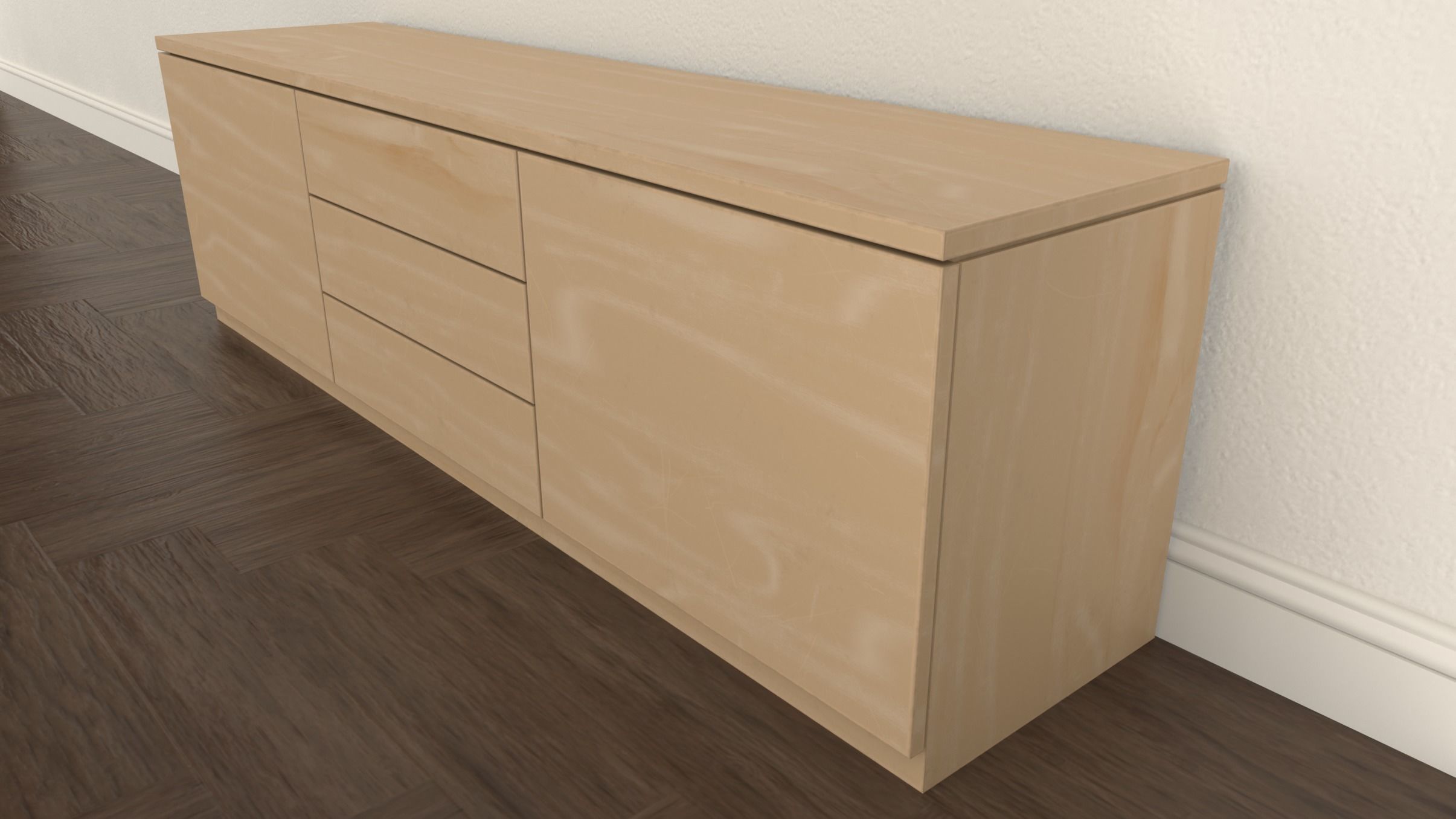 Television Set  Low-poly 3D model_9