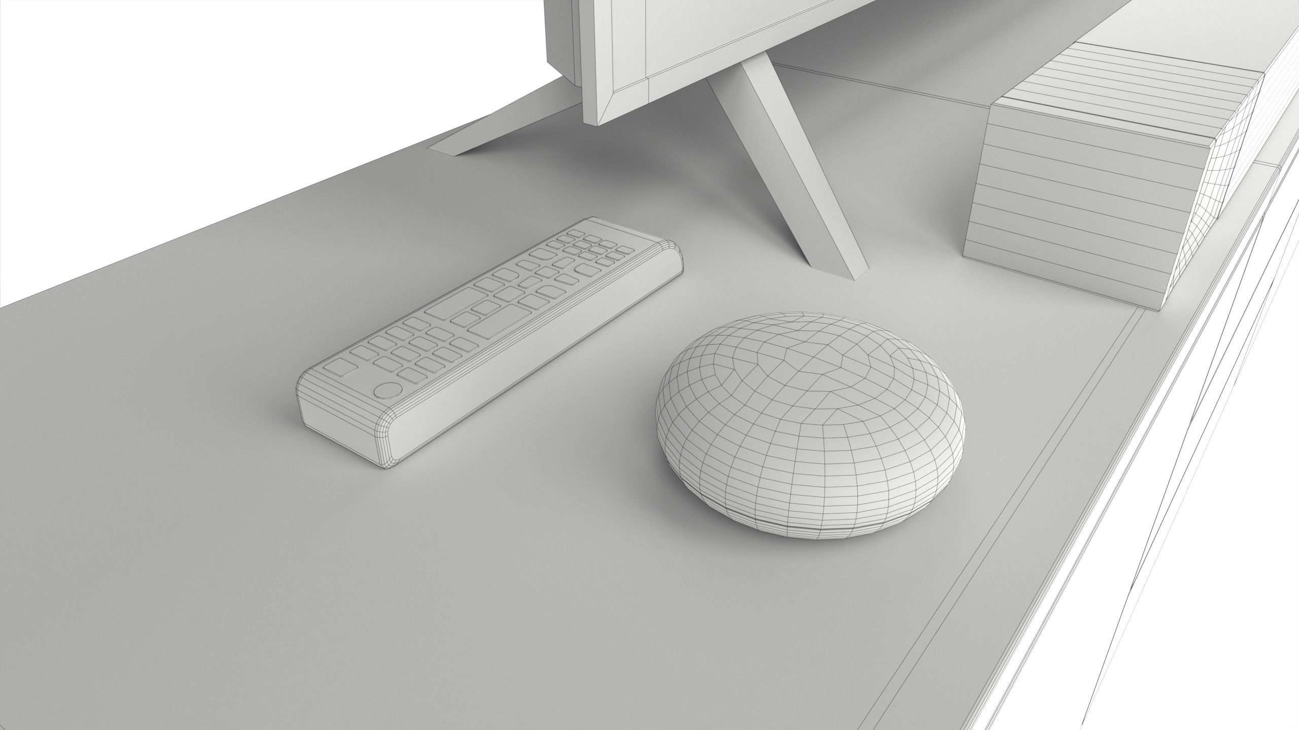 Television Set  Low-poly 3D model_15