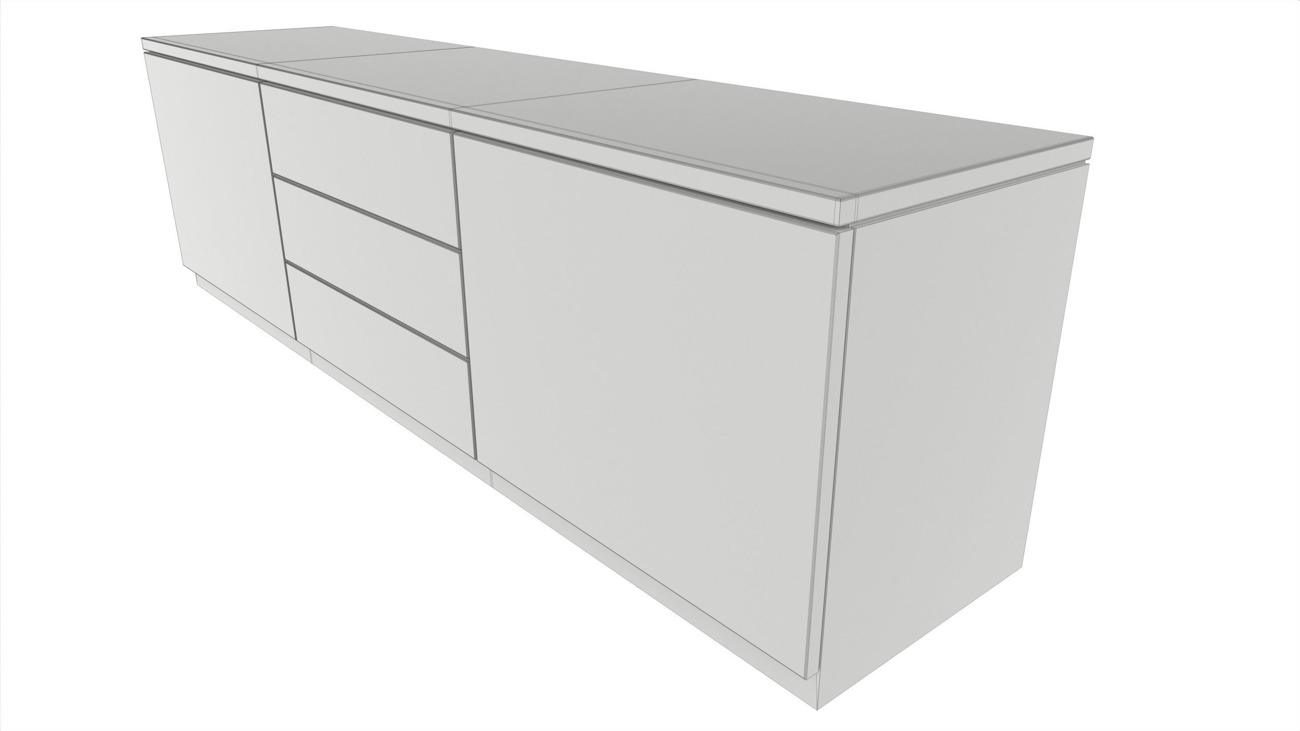 Television Set  Low-poly 3D model_10