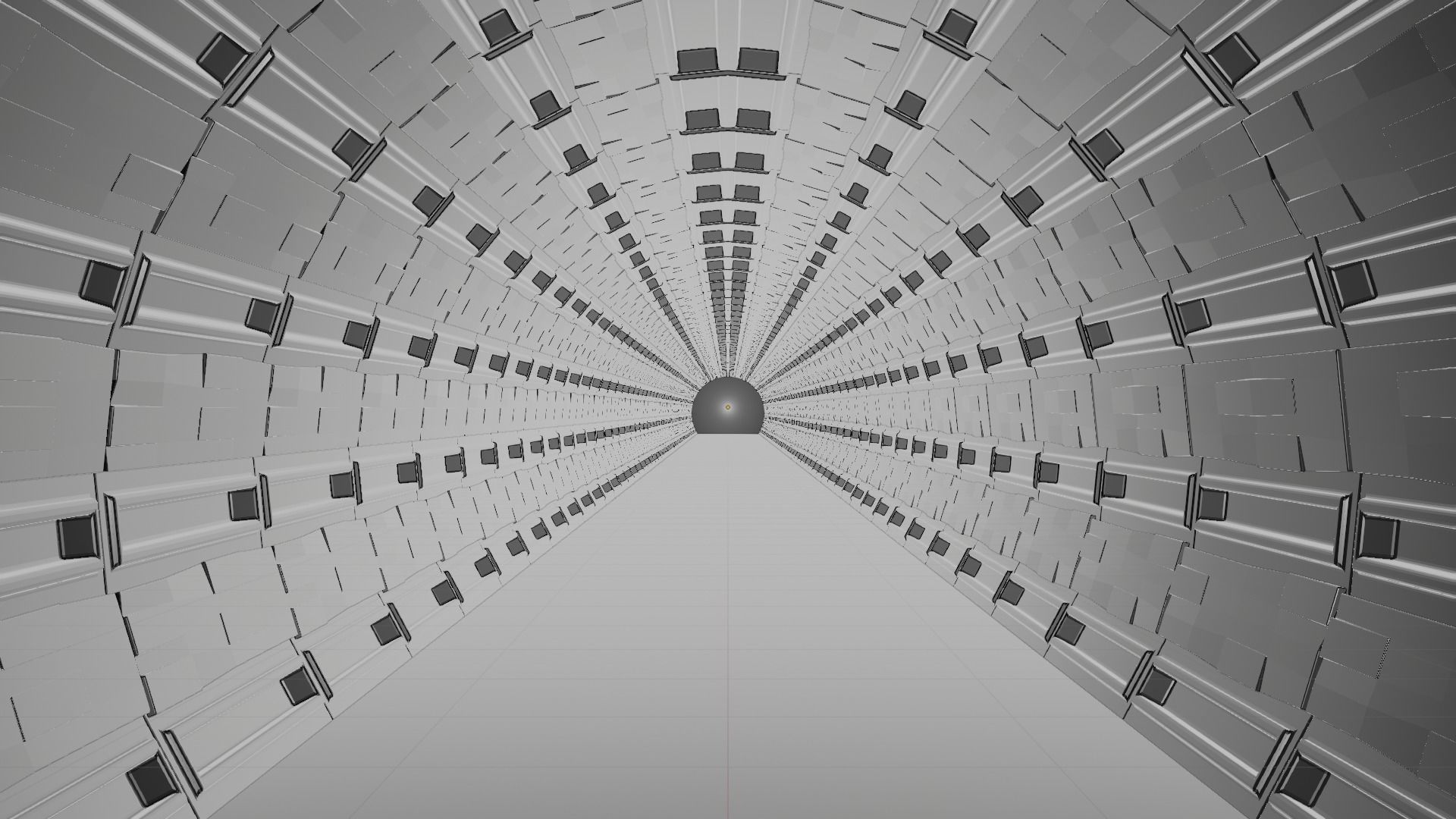 Sci-fi hallway Low-poly 3D model_7