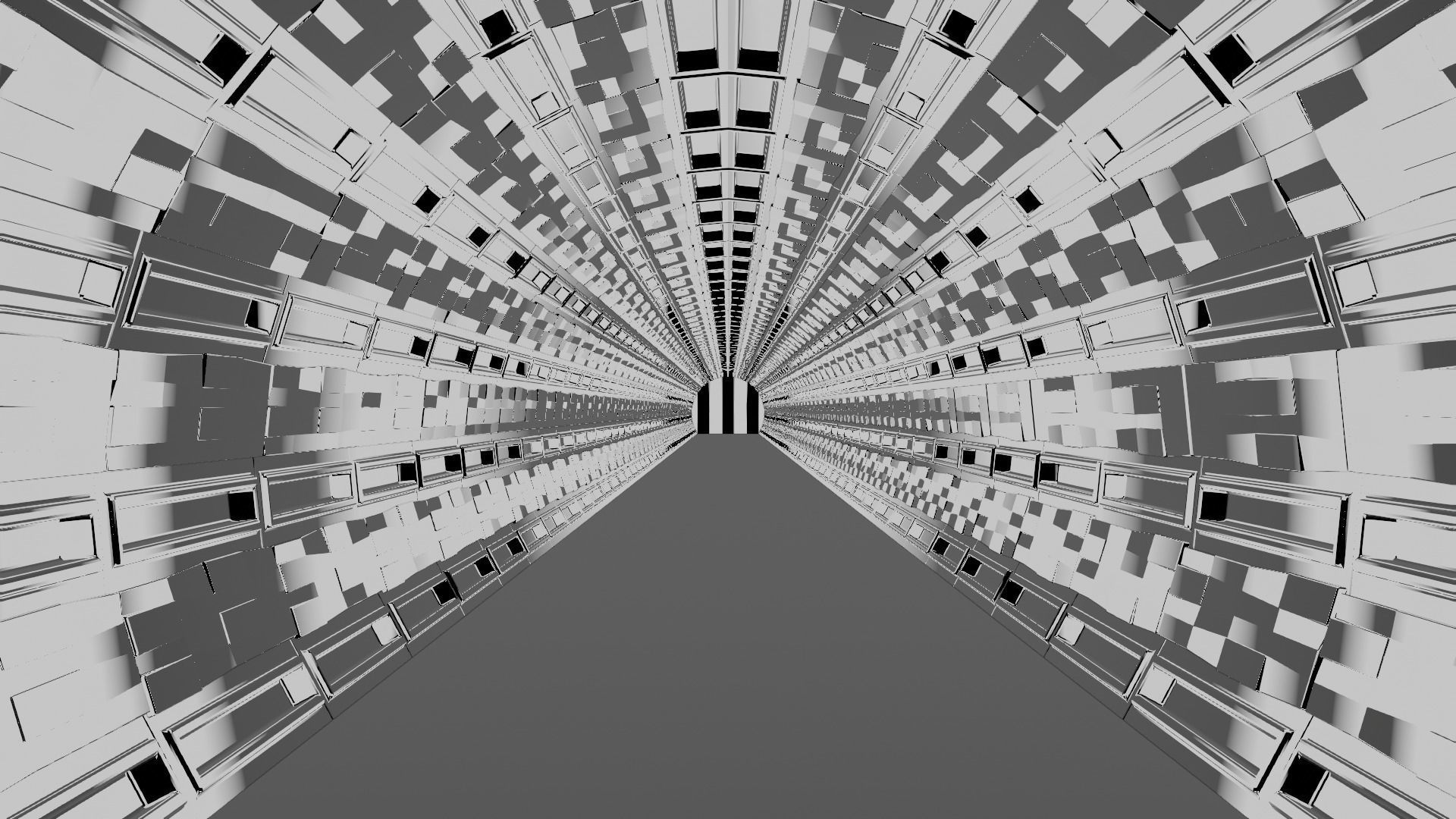 Sci-fi hallway Low-poly 3D model_11