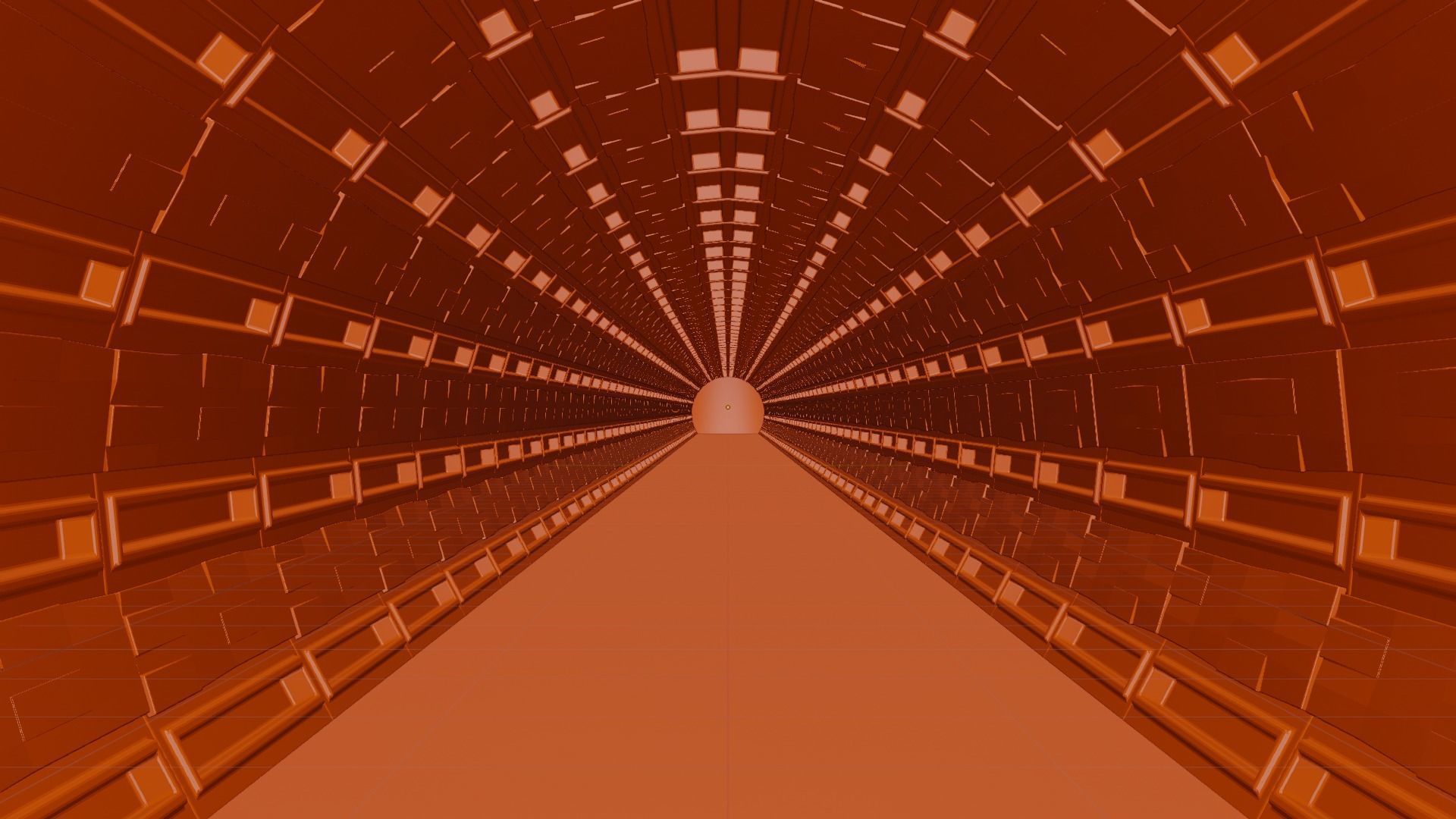 Sci-fi hallway Low-poly 3D model_8