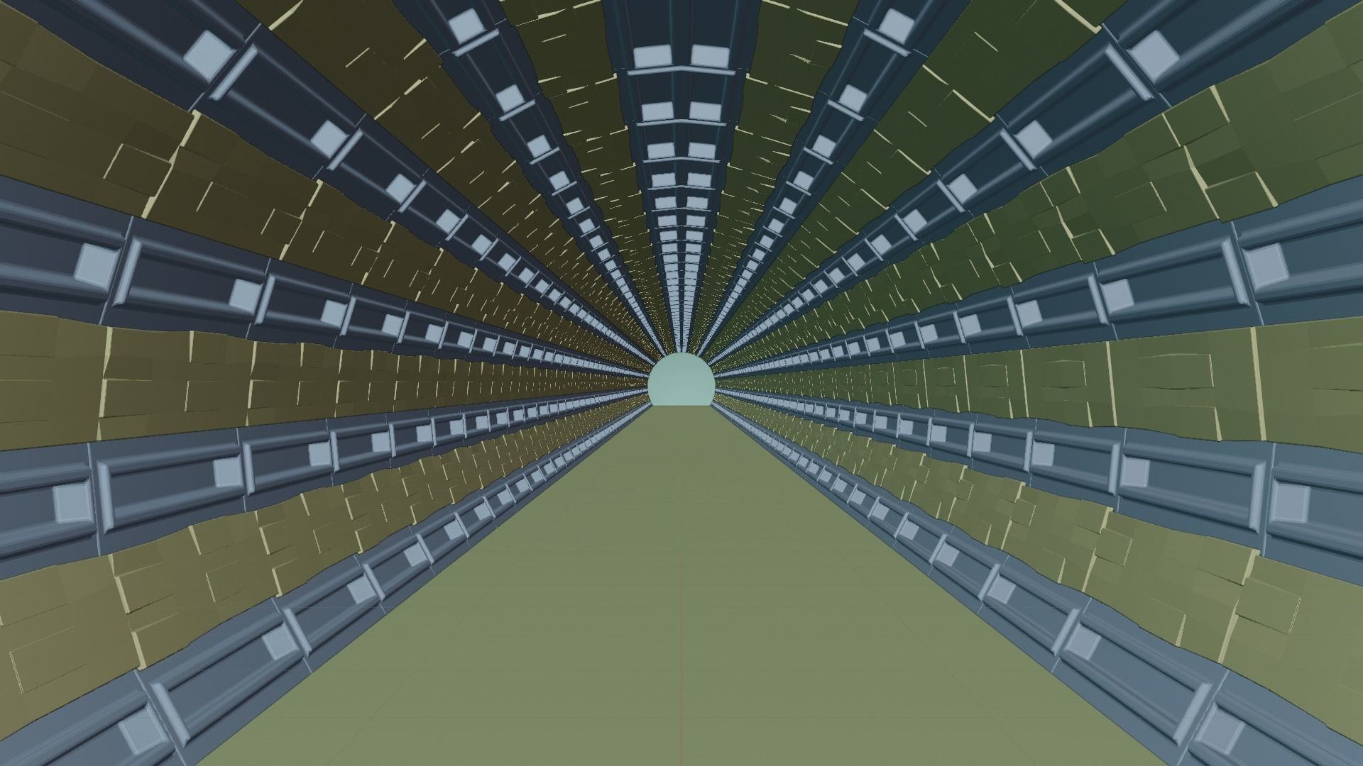 Sci-fi hallway Low-poly 3D model_3