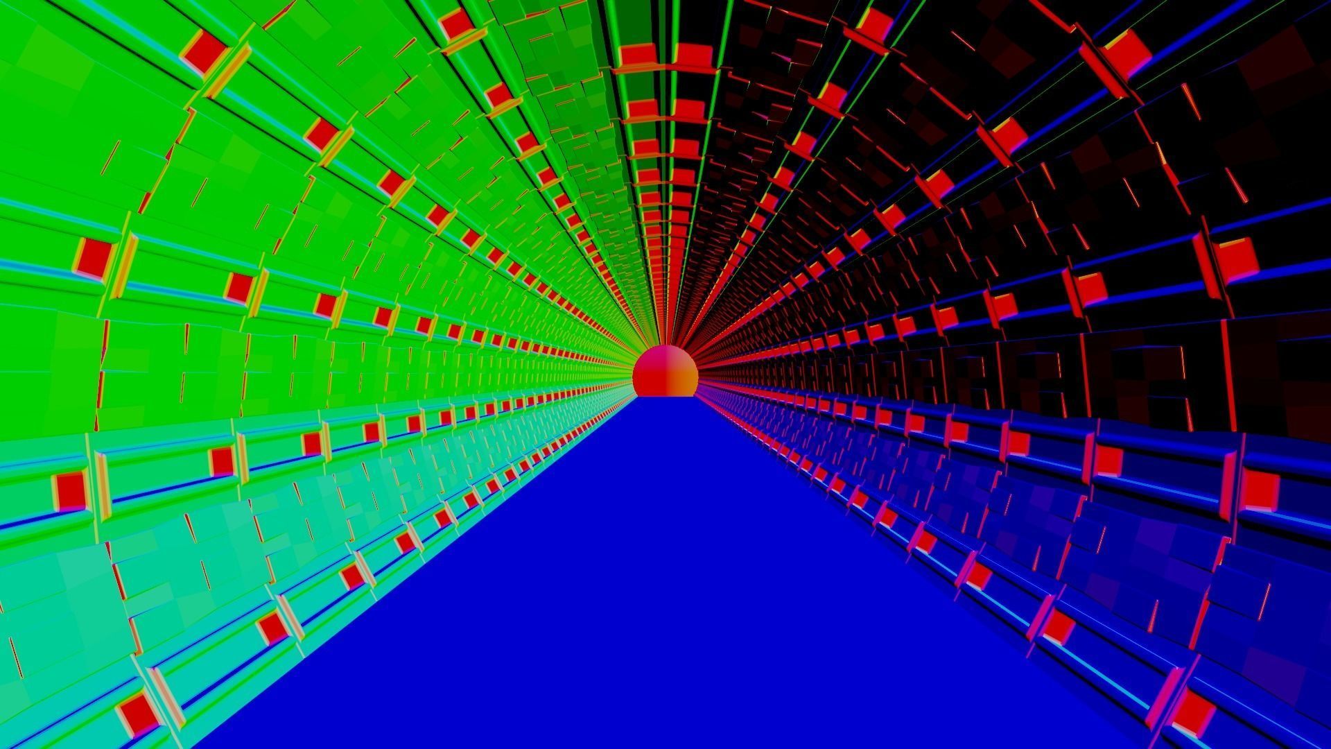 Sci-fi hallway Low-poly 3D model_16