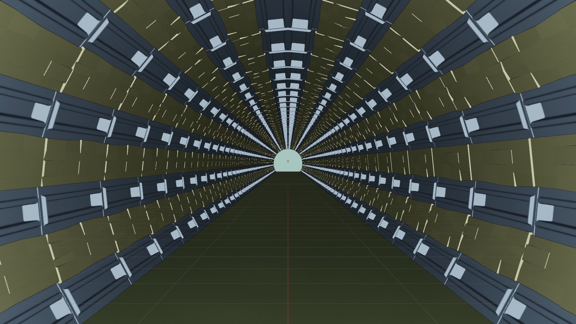 Sci-fi hallway Low-poly 3D model_6