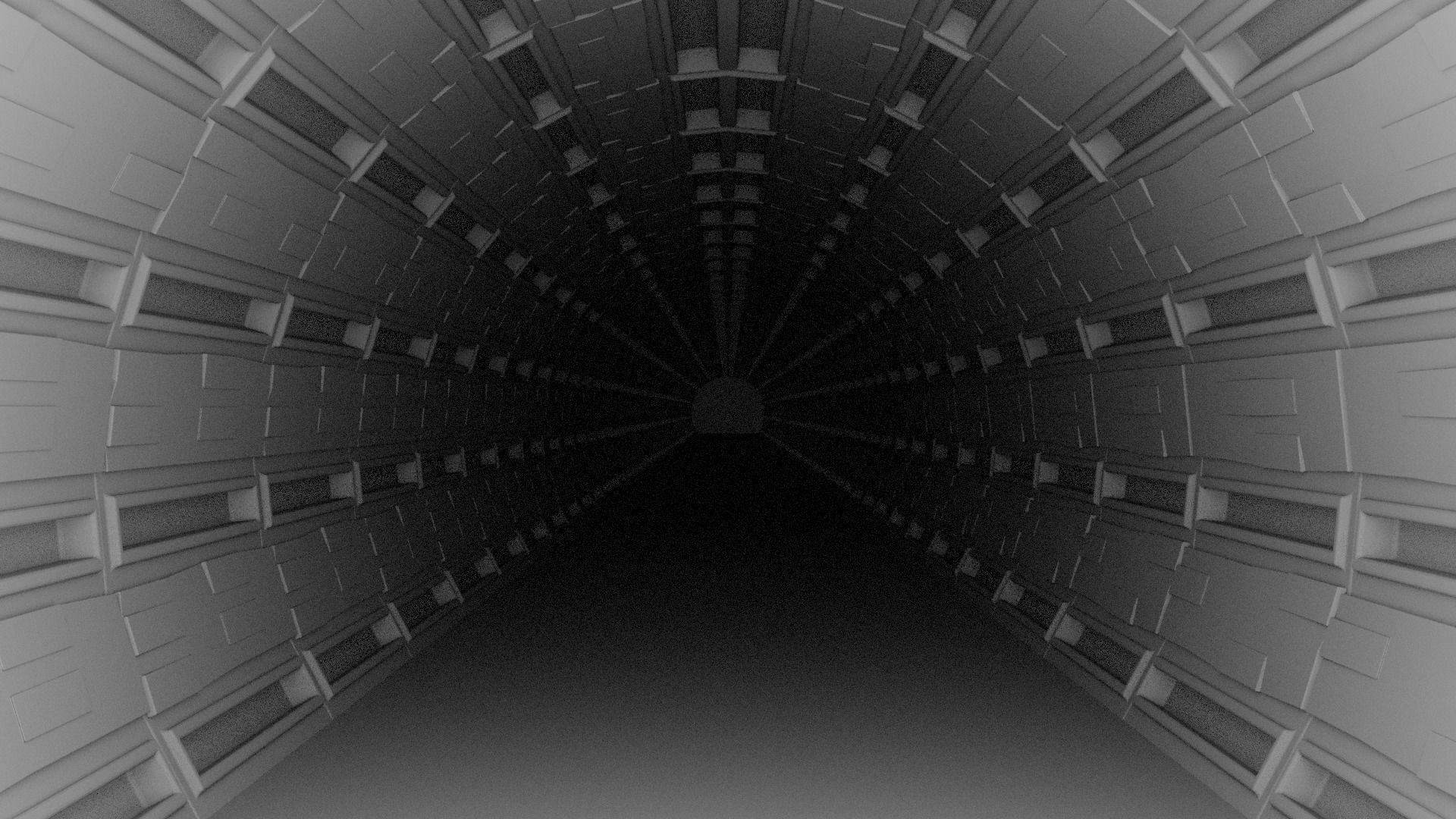 Sci-fi hallway Low-poly 3D model_12