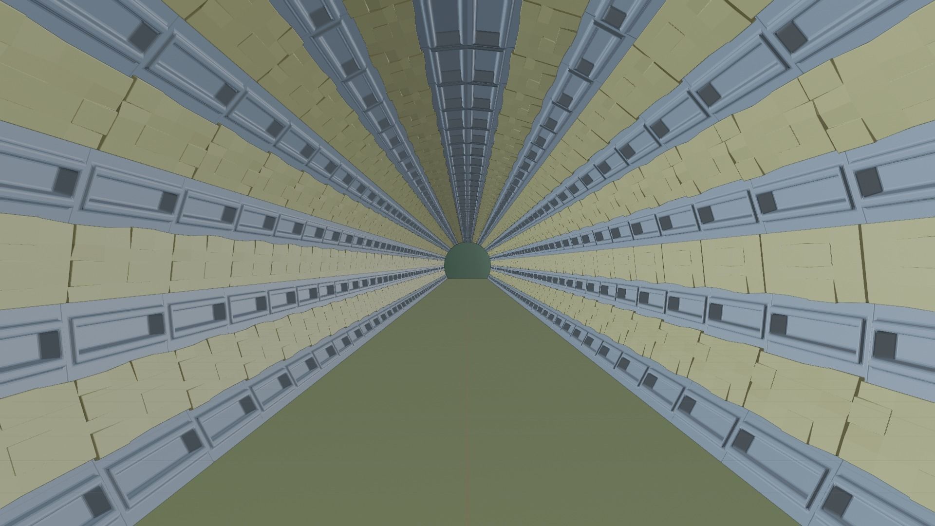 Sci-fi hallway Low-poly 3D model_4