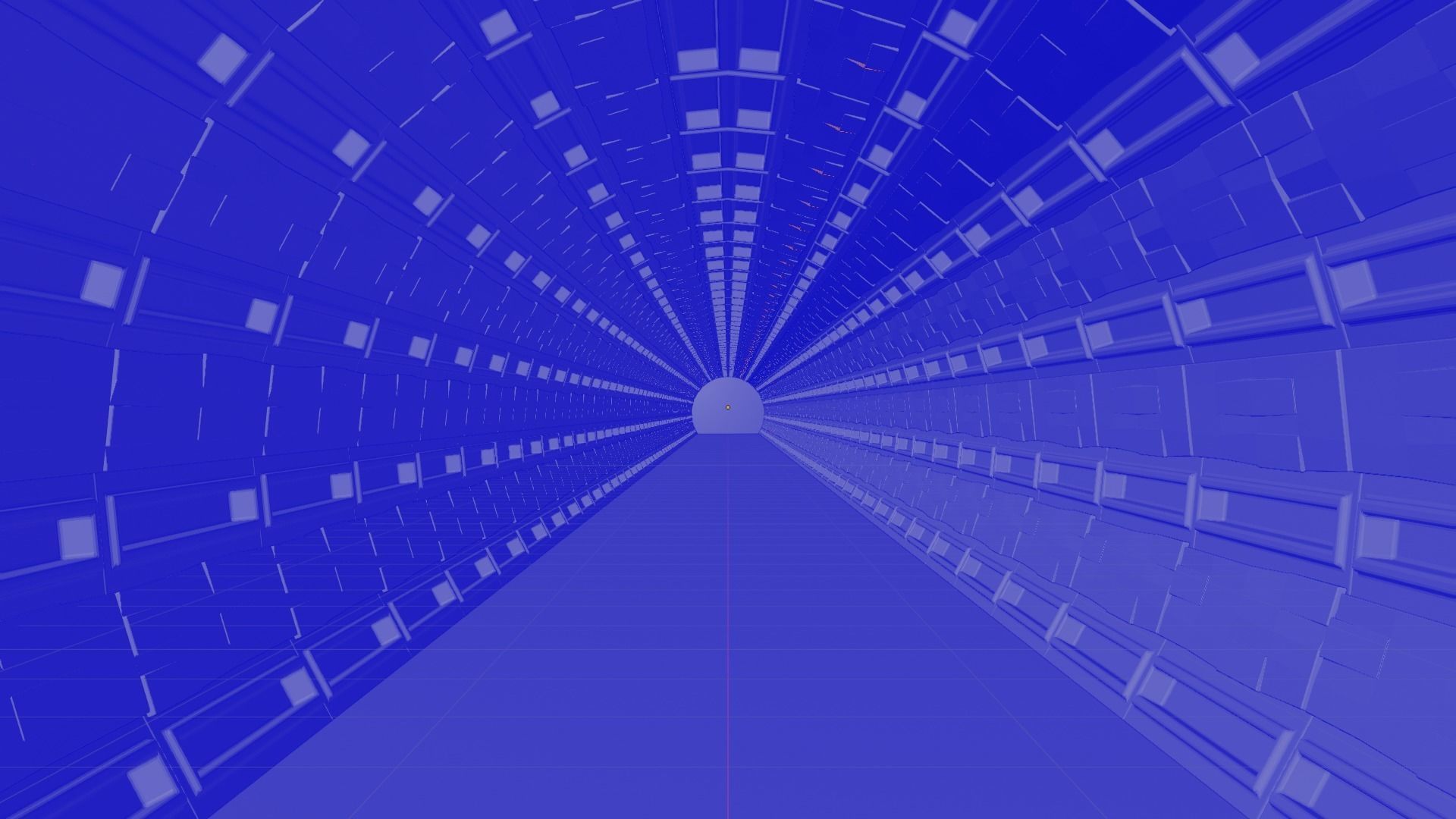 Sci-fi hallway Low-poly 3D model_2