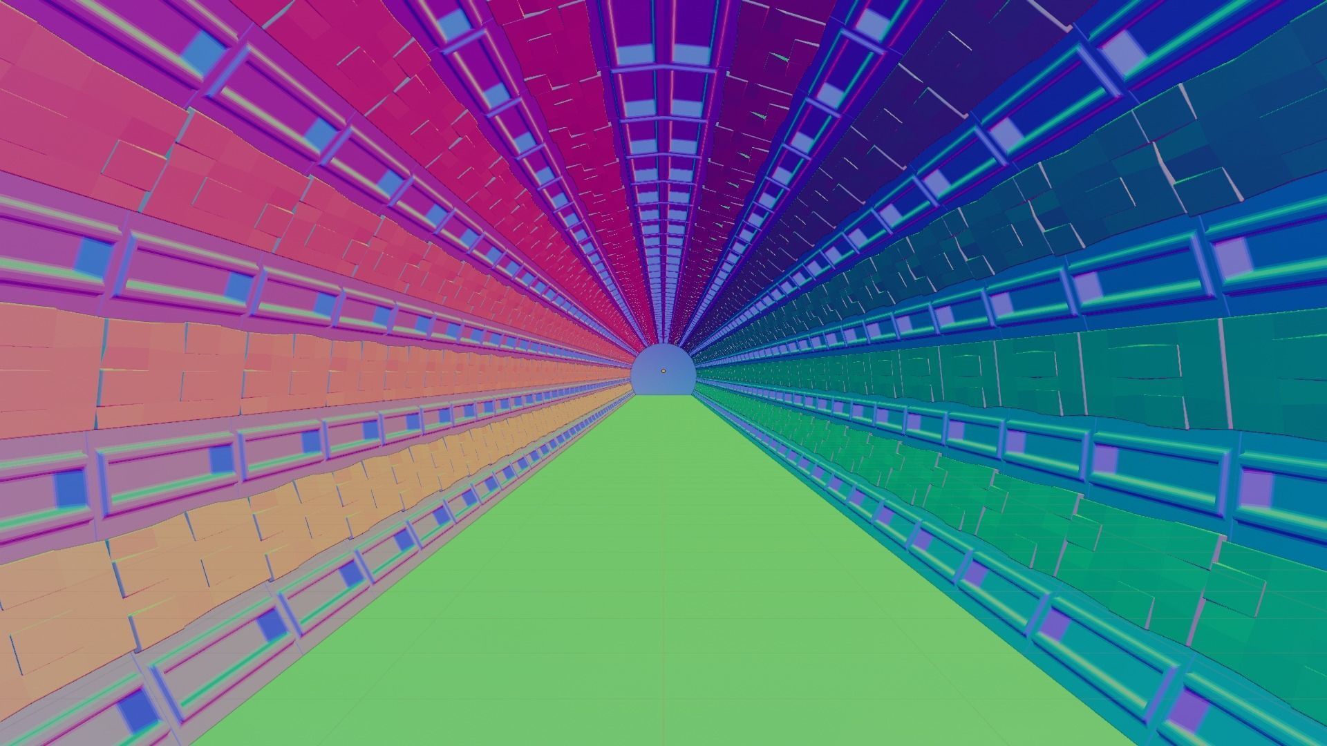 Sci-fi hallway Low-poly 3D model_5