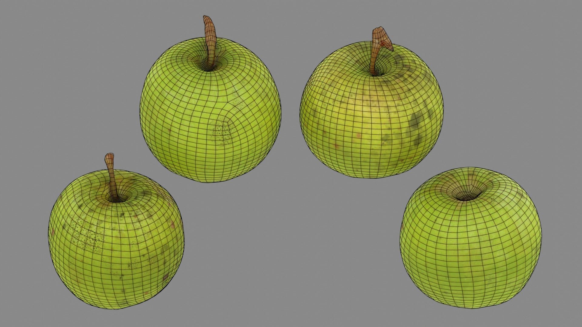 Apples and Pears 12 Pack - 3D Scan - Natural Orchard Handpicked Low-poly 3D model_7