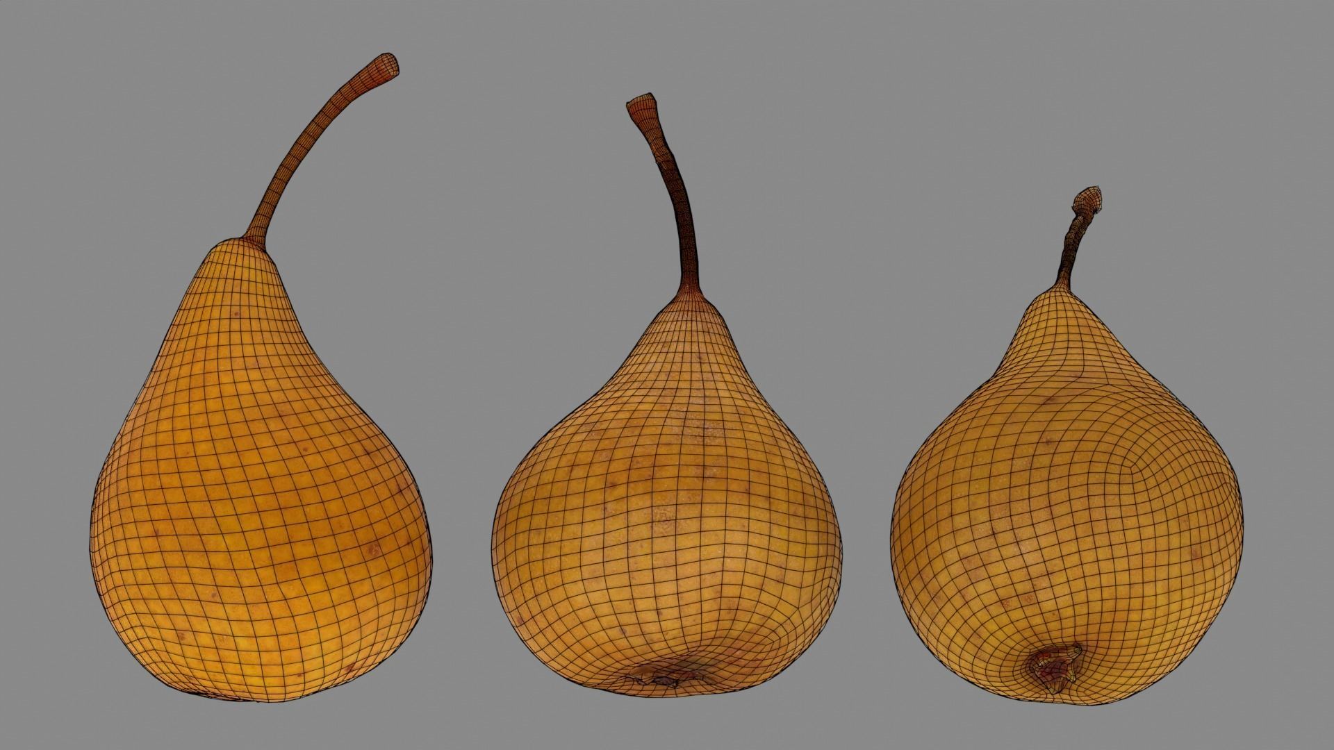 Apples and Pears 12 Pack - 3D Scan - Natural Orchard Handpicked Low-poly 3D model_8