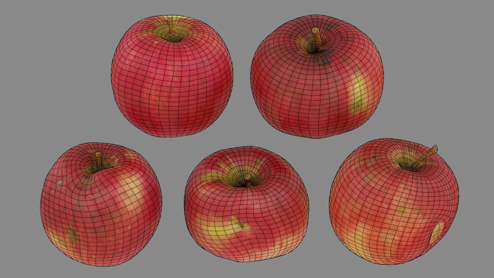 Apples and Pears 12 Pack - 3D Scan - Natural Orchard Handpicked Low-poly 3D model_6