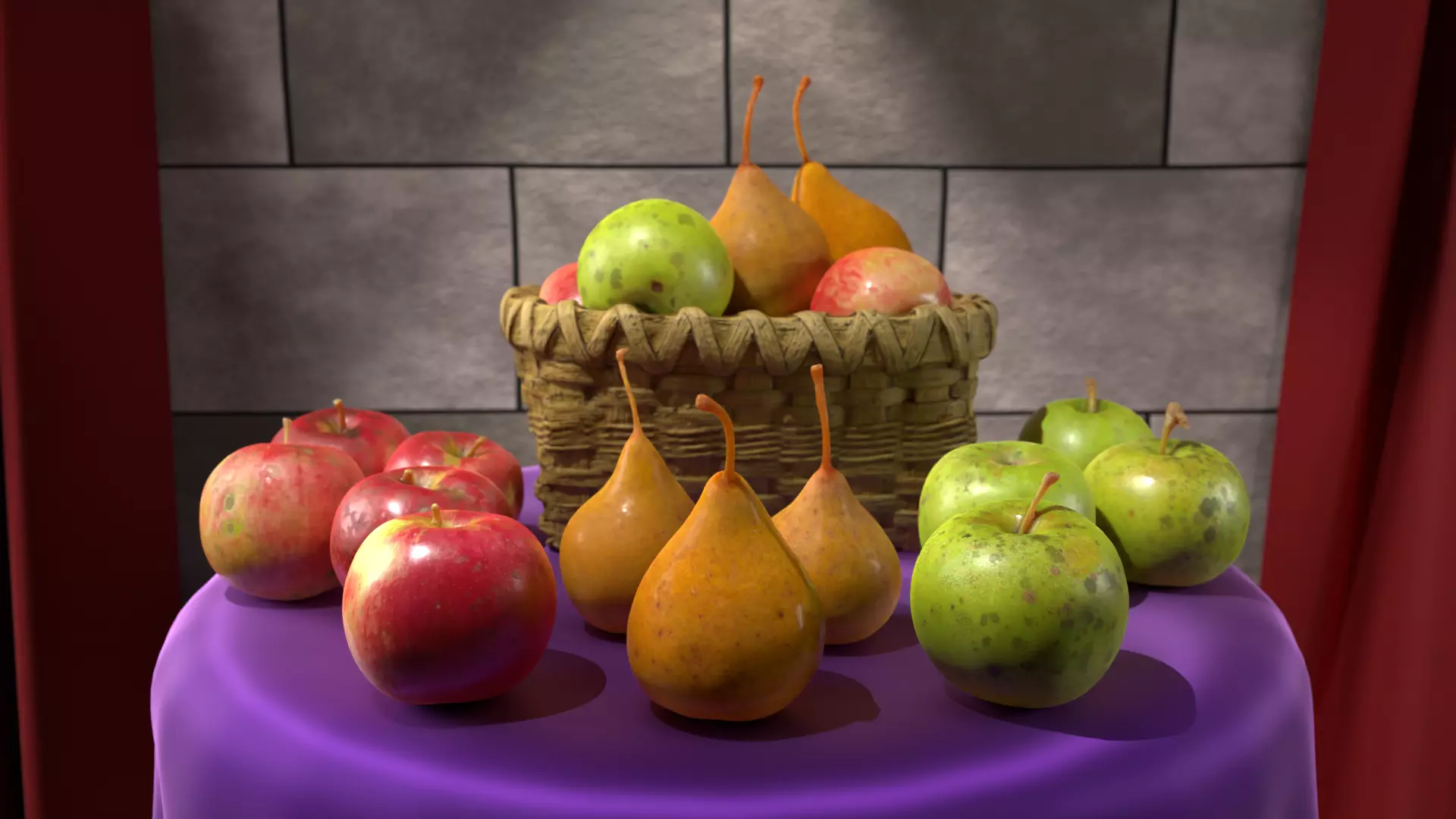 Apples and Pears 12 Pack - 3D Scan - Natural Orchard Handpicked Low-poly 3D model_0