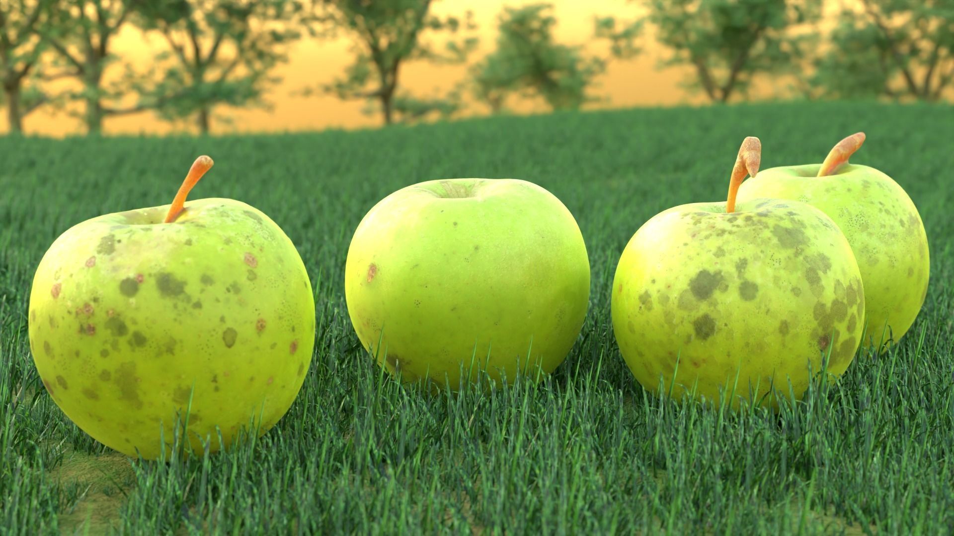 Apples and Pears 12 Pack - 3D Scan - Natural Orchard Handpicked Low-poly 3D model_2