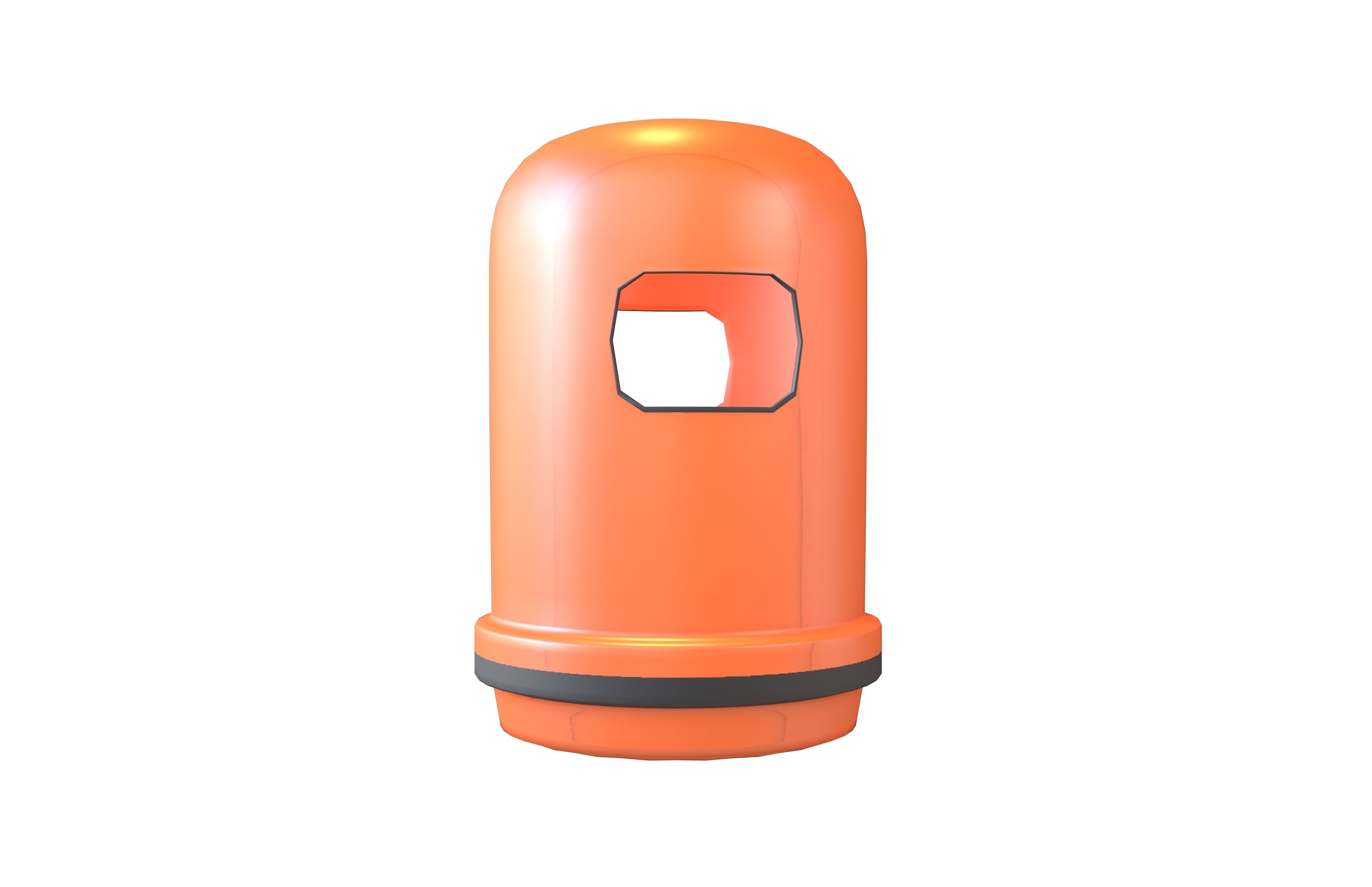 Cartoon Hong Kong Trash Can v1 001 Low-poly 3D model_1