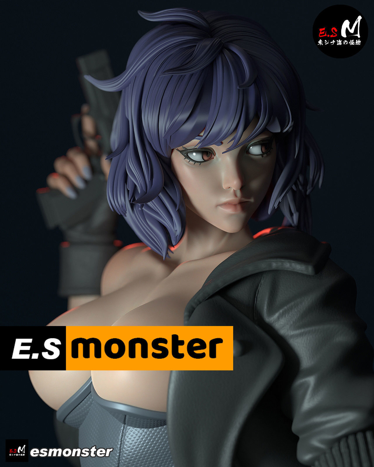 MOTOKO KUSANAGI  CHARACTER BY ESM 3D print model_5