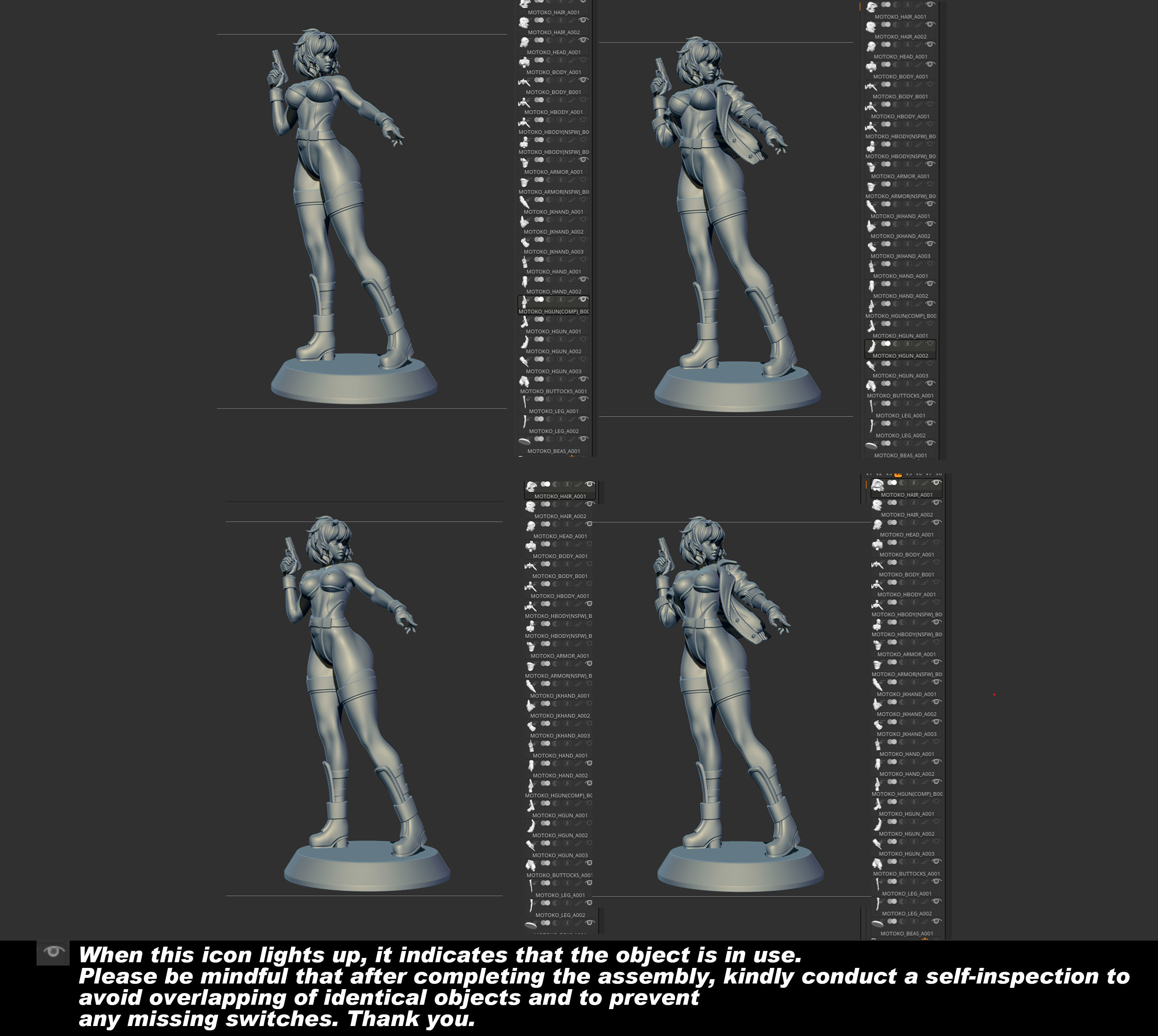 MOTOKO KUSANAGI  CHARACTER BY ESM 3D print model_28