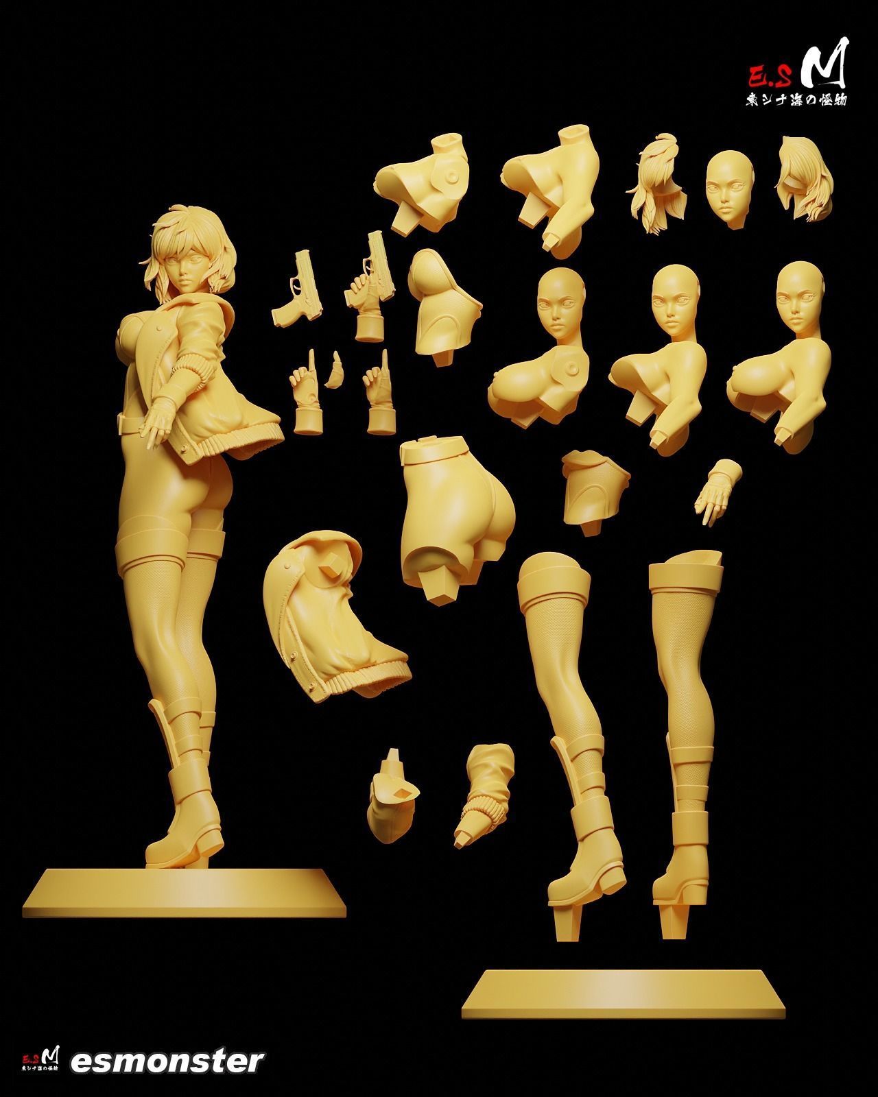 MOTOKO KUSANAGI  CHARACTER BY ESM 3D print model_24