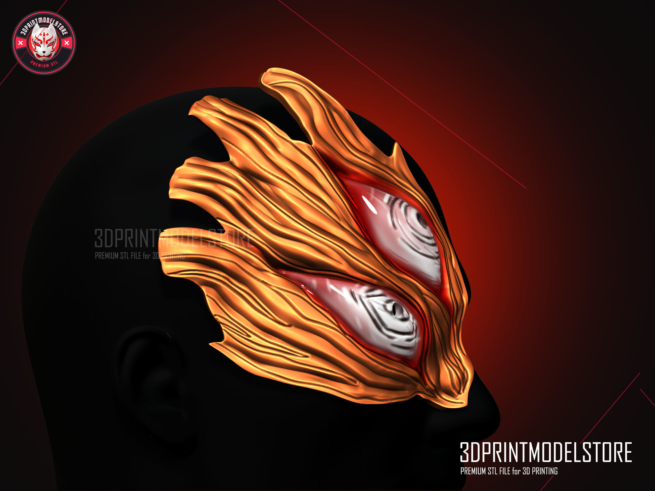 Sukuna True Form Mask - Jujutsu Kaisen Cosplay Mask 3D print model_3