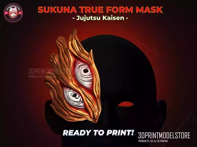 Sukuna True Form Mask - Jujutsu Kaisen Cosplay Mask 3D print model
