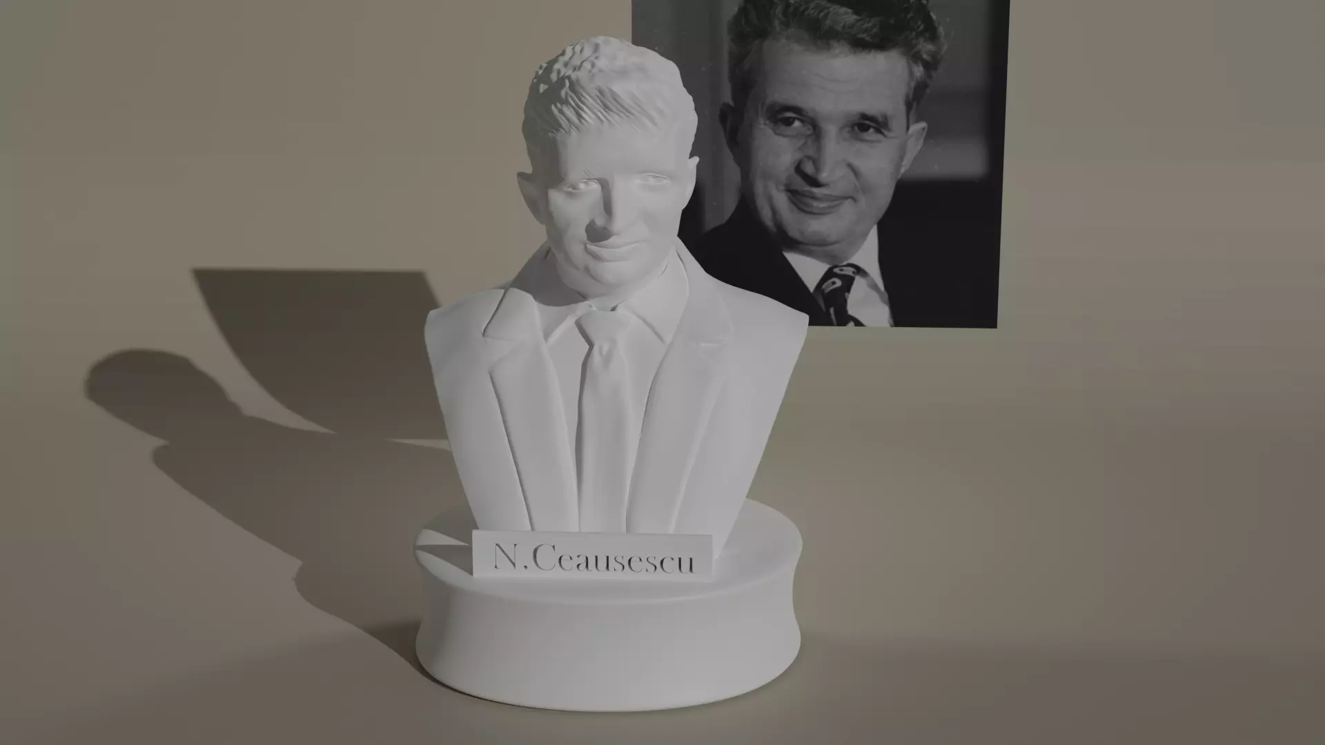 NICOLAE CEAUSESCU BUST  3D print model_0