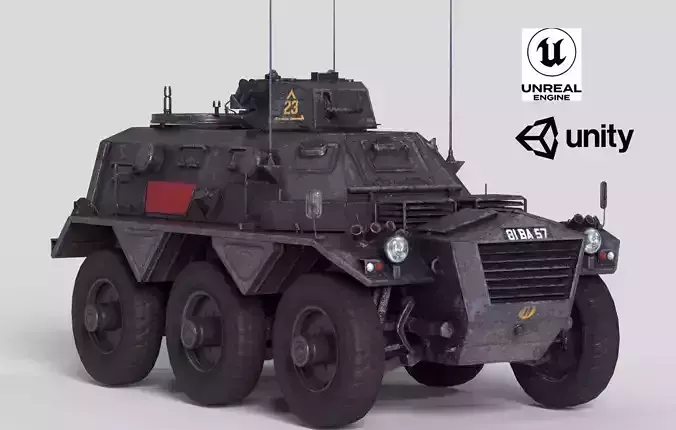 FV 603 Saracen Armored Personnel Carrier Low-poly 3D model