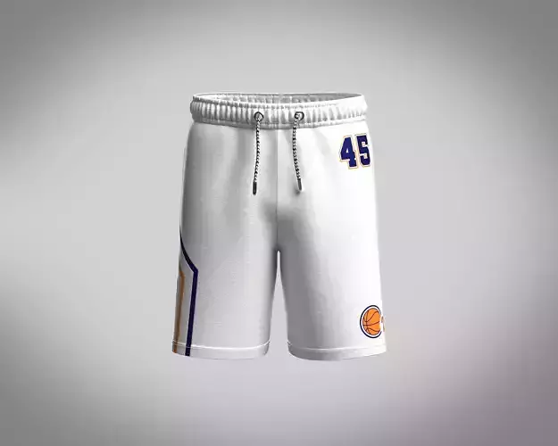 Basketball Short with solid and mash fabric 